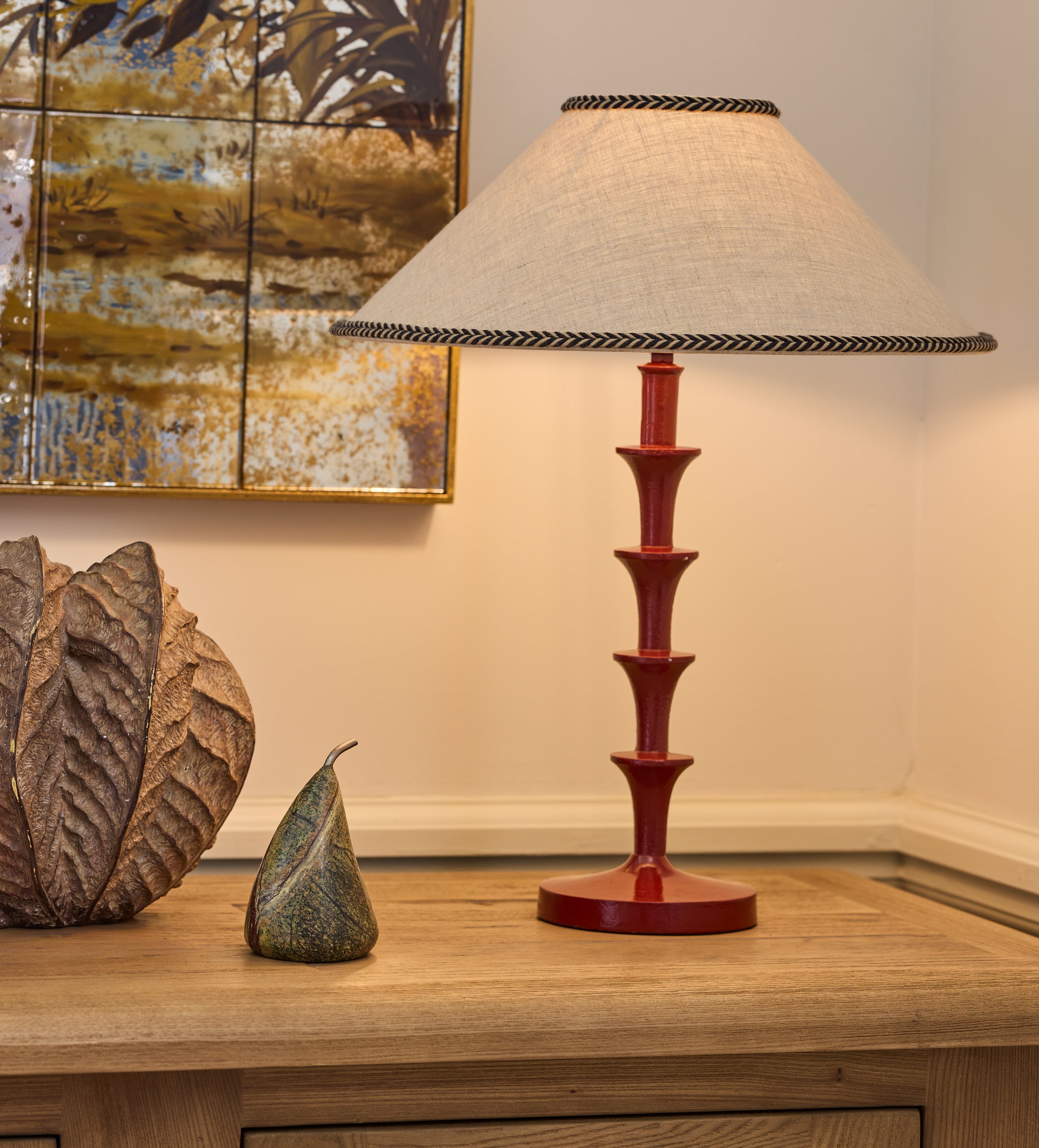 Clara Table Lamp Base - Dark Red