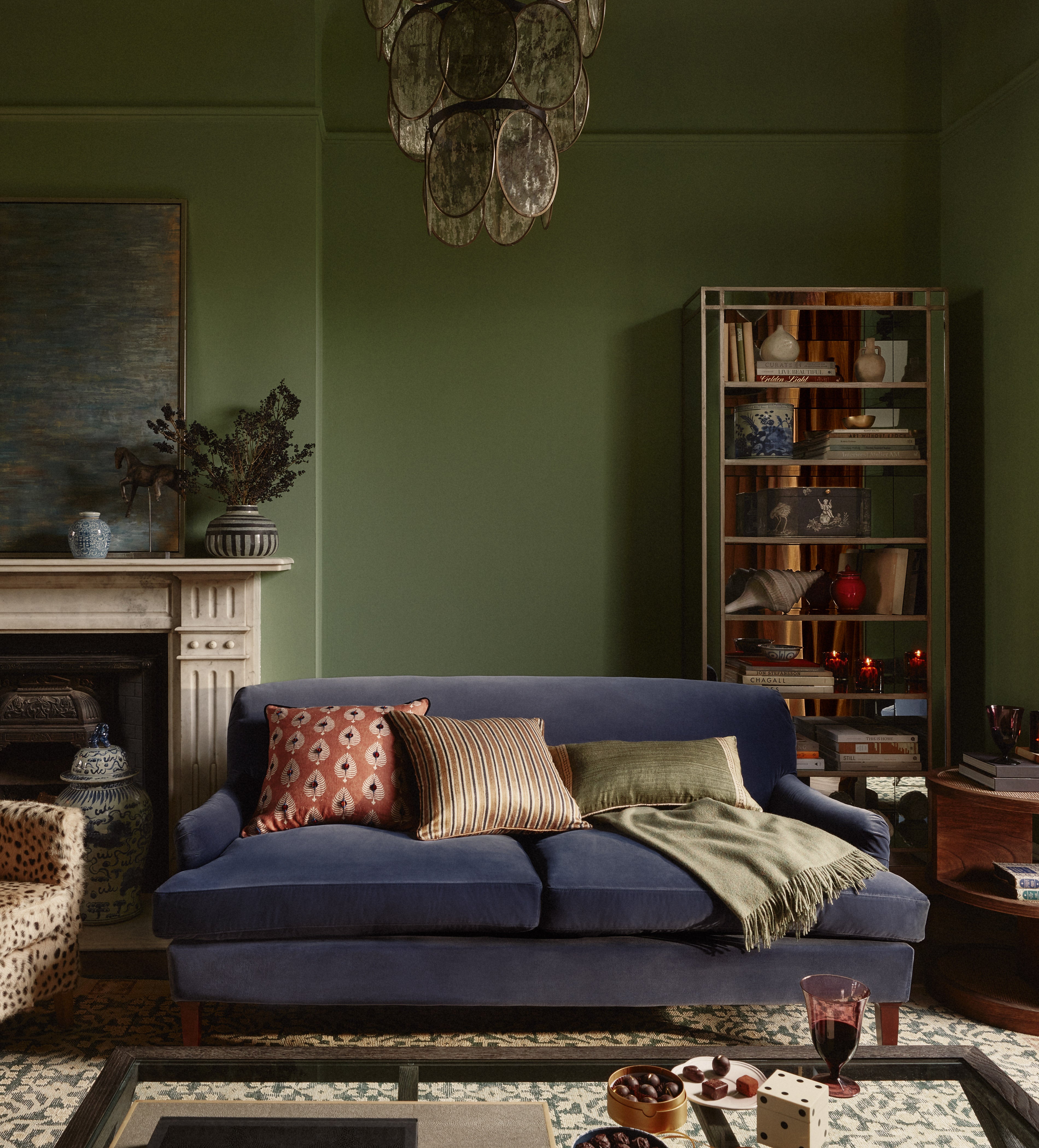 Coleridge Velvet 3-Seater Sofa - Sapphire Blue | OKA