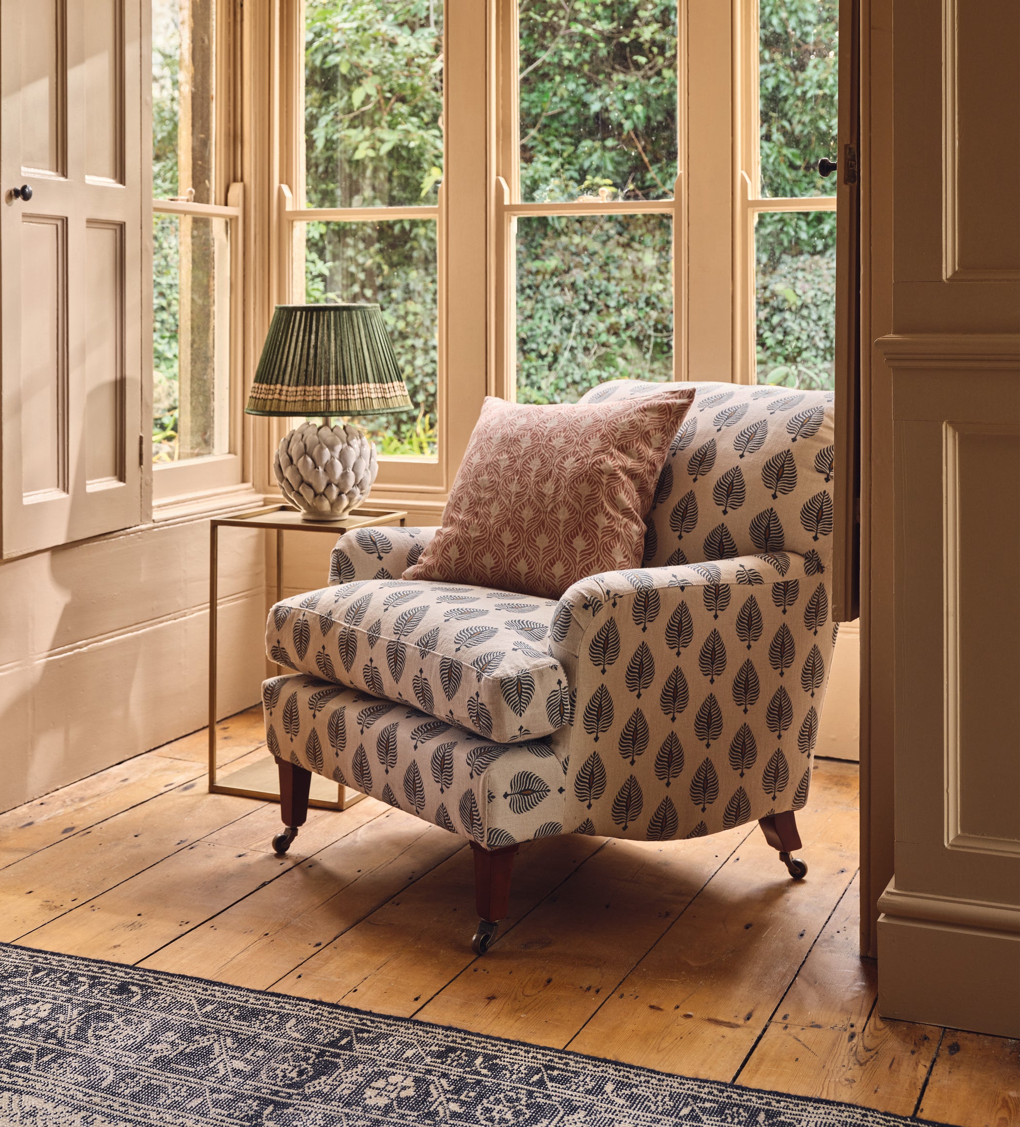 Coleridge Ocellus Armchair with Fixed Velvet Cover - Natural