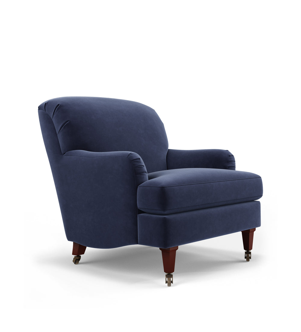 Coleridge Armchair with Fixed Velvet Cover - Sapphire