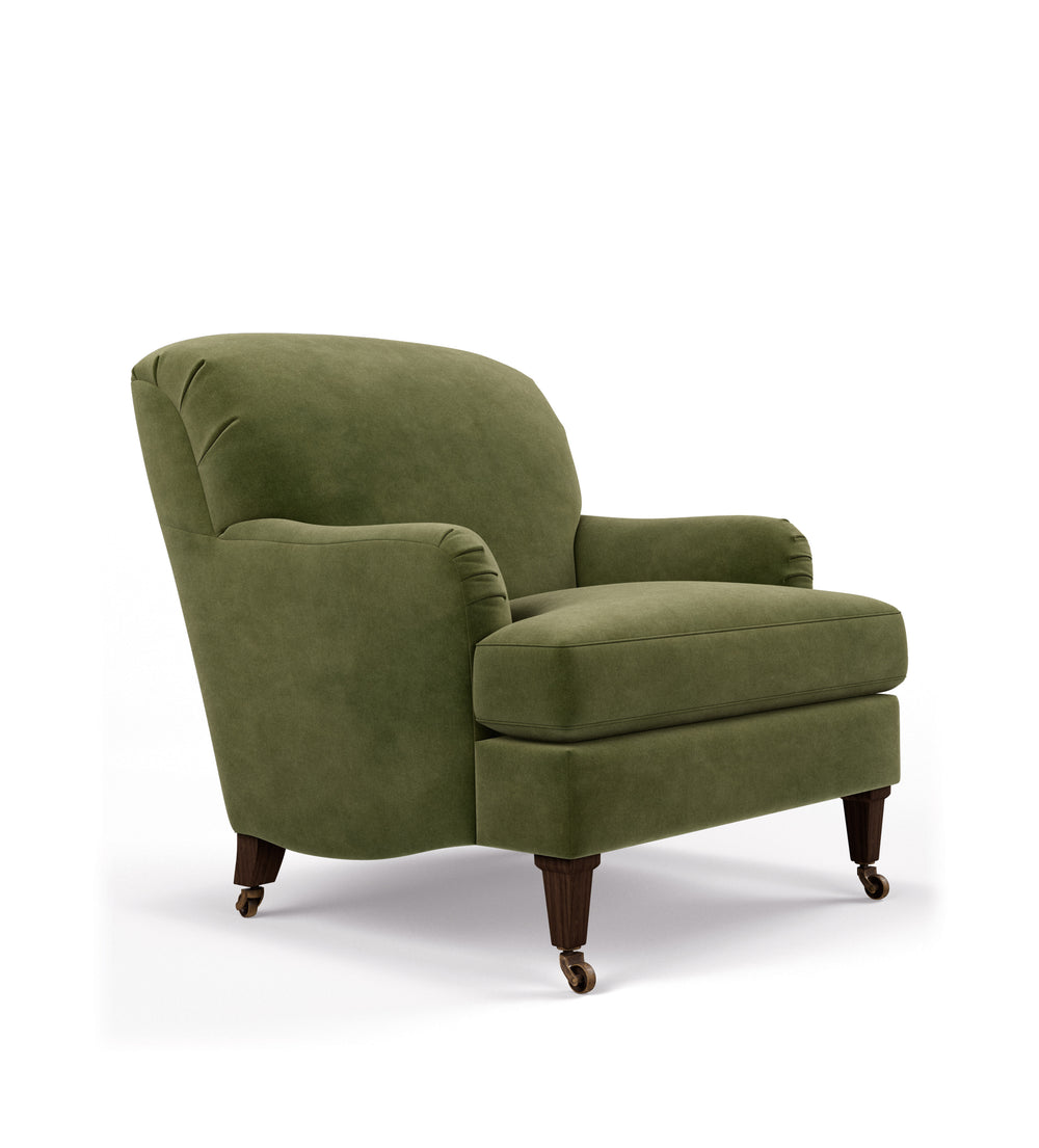 Coleridge Armchair with Fixed Velvet Cover - Spruce
