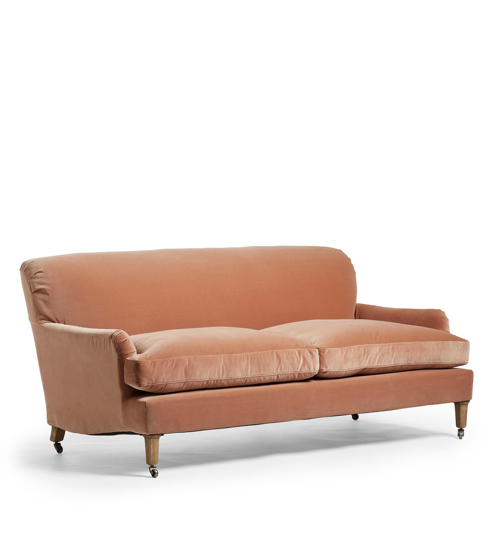 Coleridge Velvet 3-Seater Sofa - Apricot