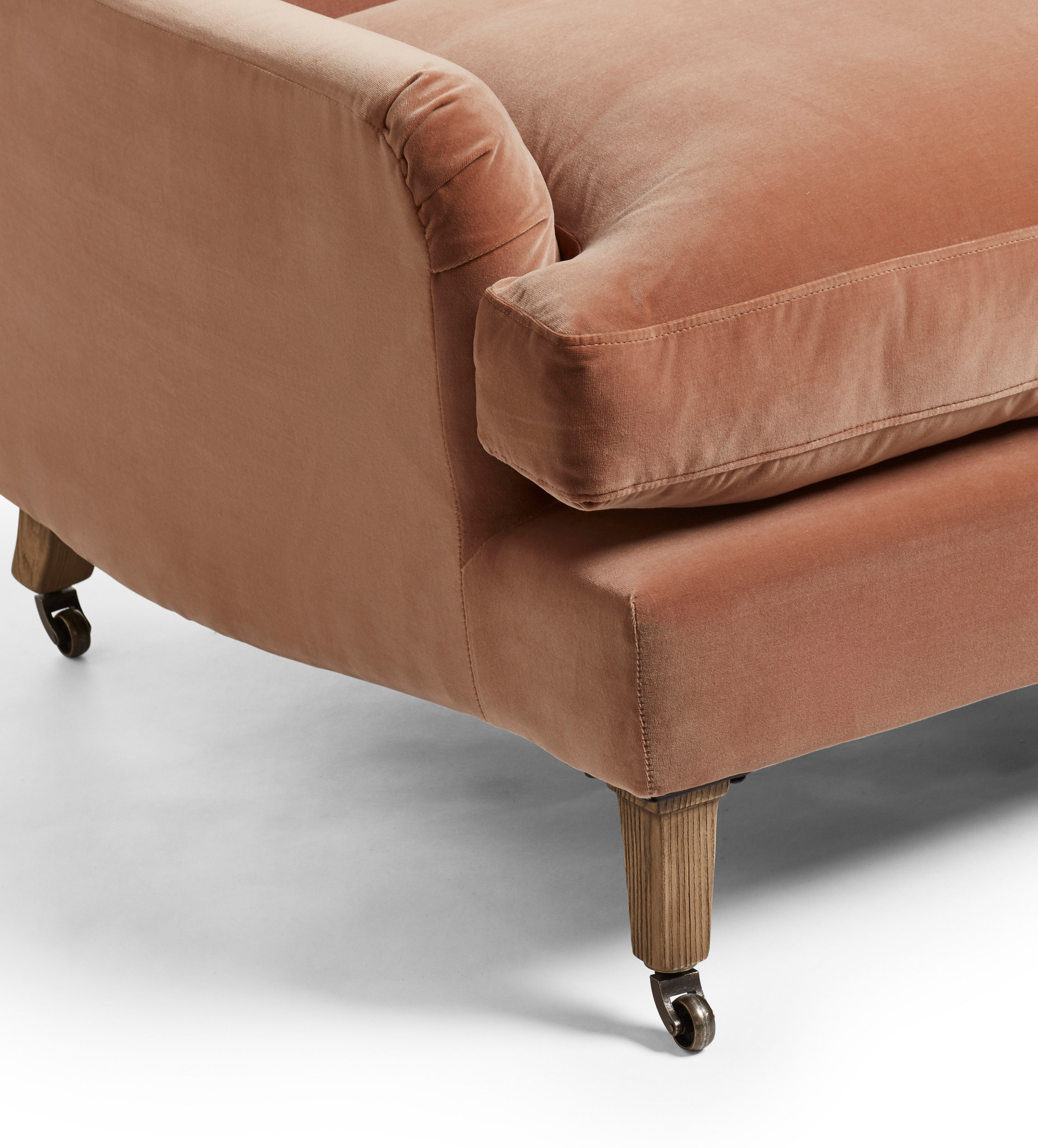 Coleridge Velvet 3-Seater Sofa - Apricot