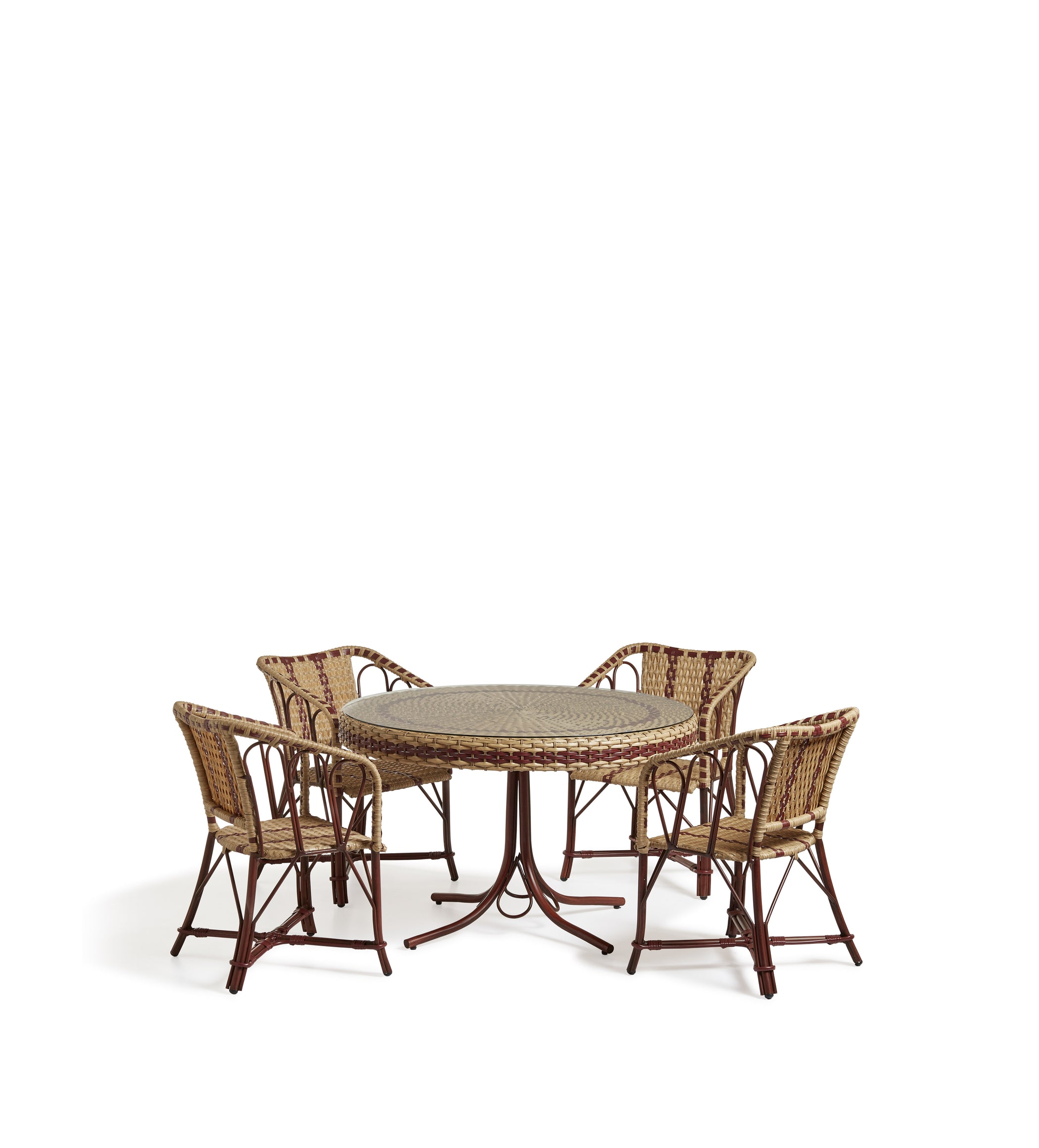 Colette Dining Set – Natural/Red