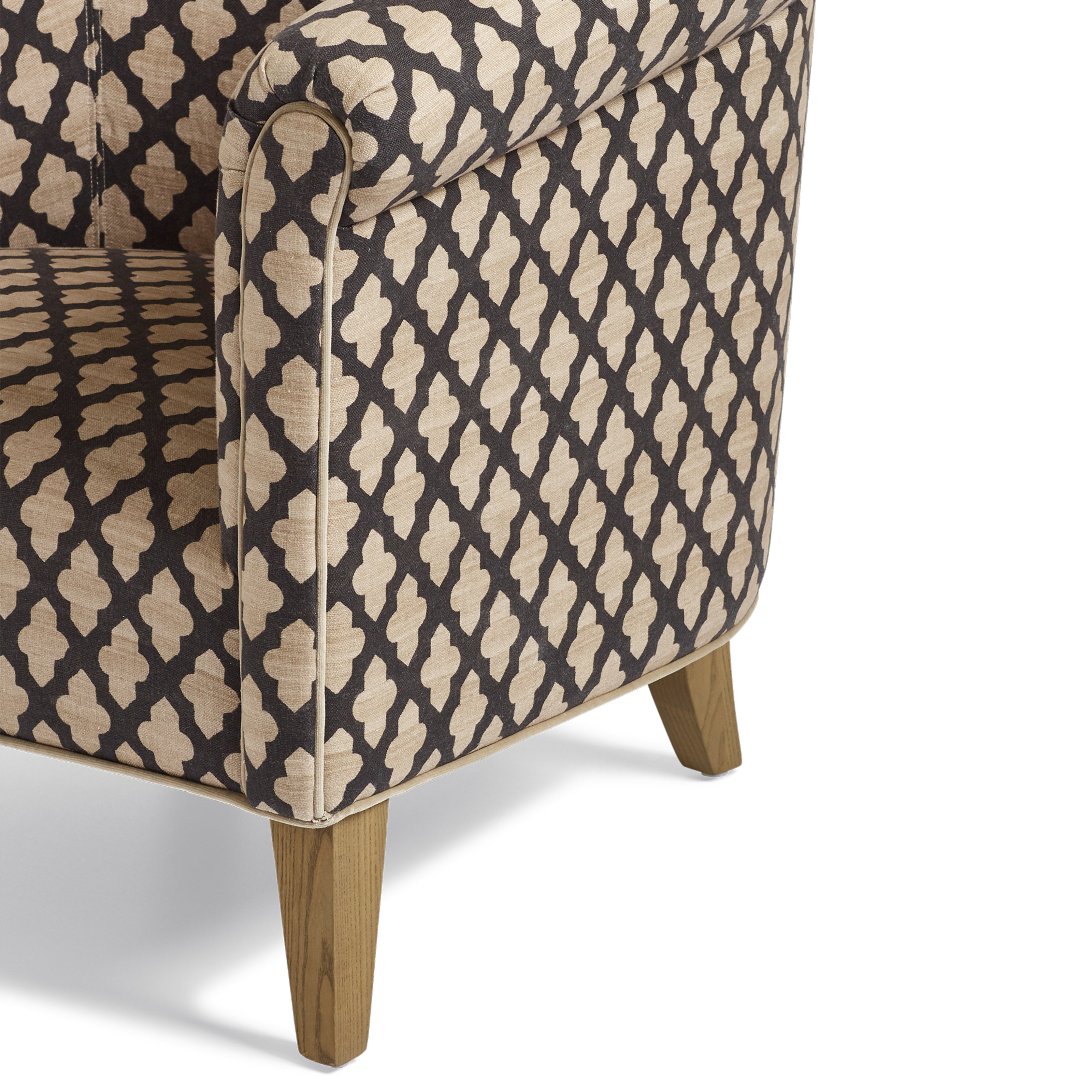 Coniston Serigraph Linen Armchair - Black/Natural