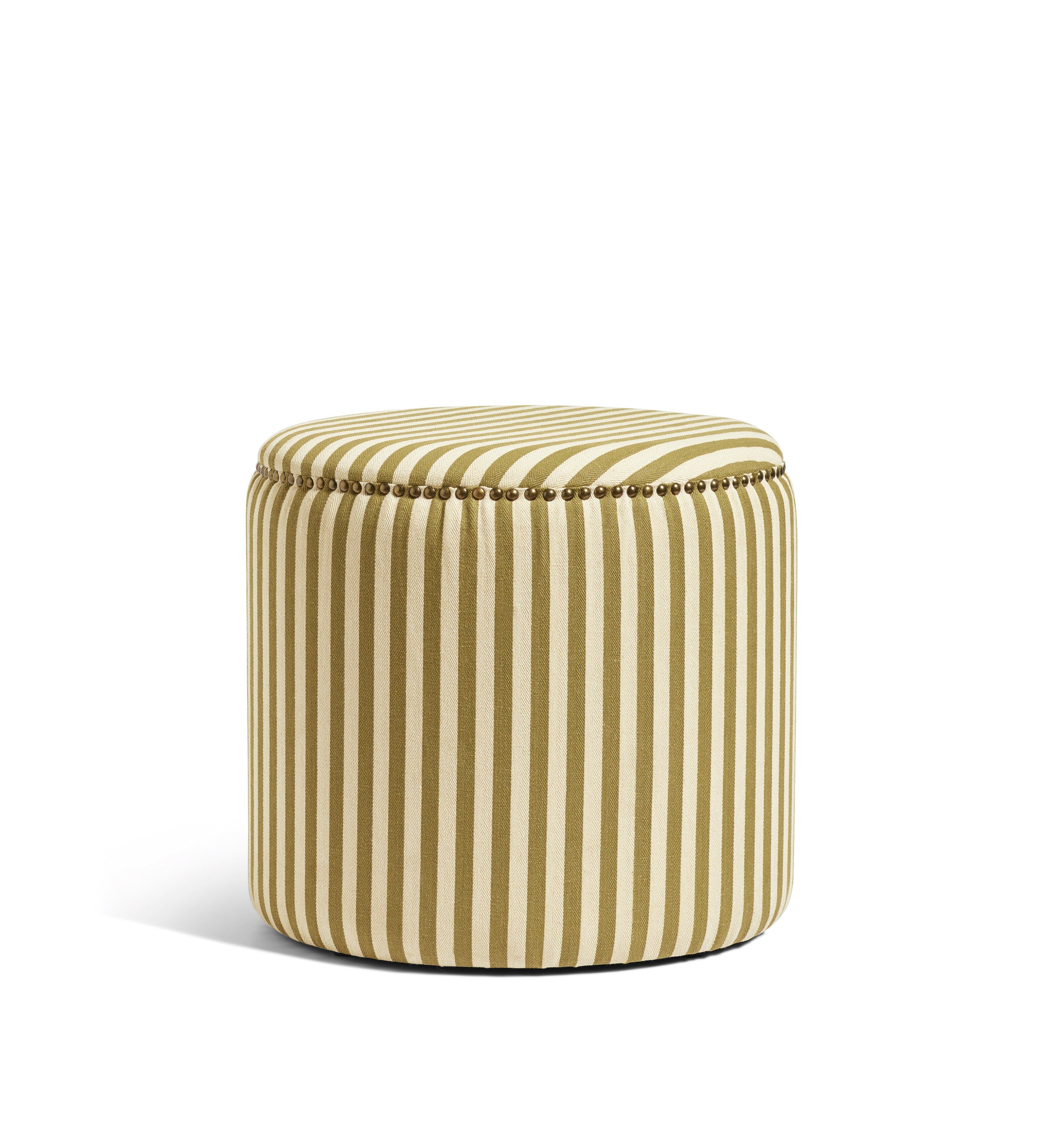 Costellini Linen Stripe Ottoman - Olive