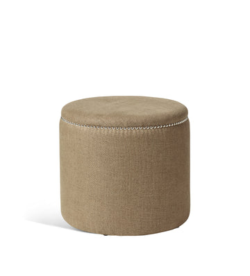 Costellini Linen Ottoman - Wild Oats Wide Herringbone