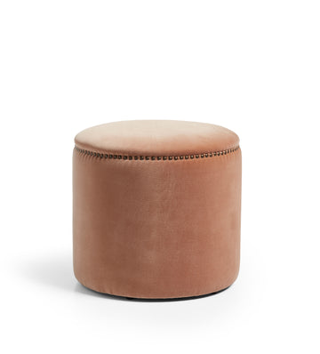 Costellini Velvet Ottoman - Apricot