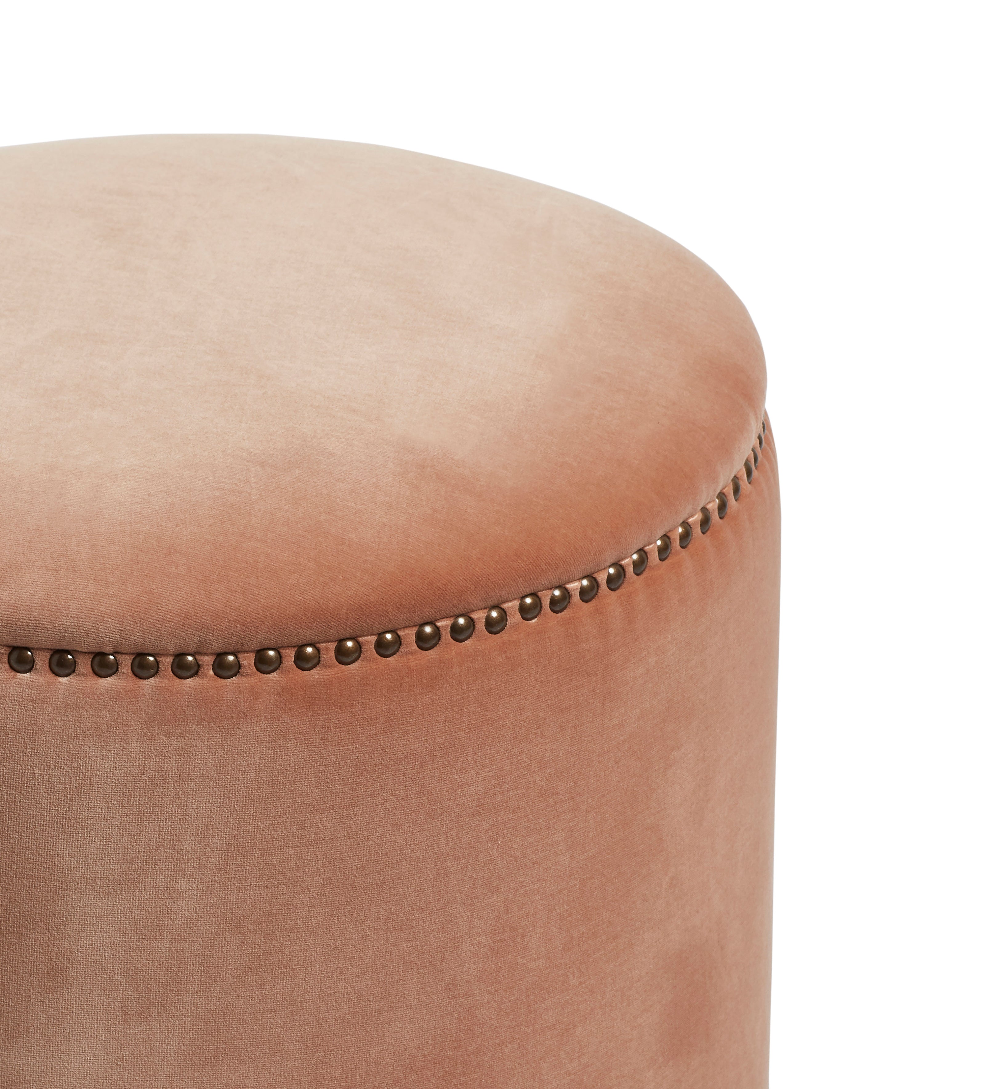Costellini Velvet Ottoman - Apricot