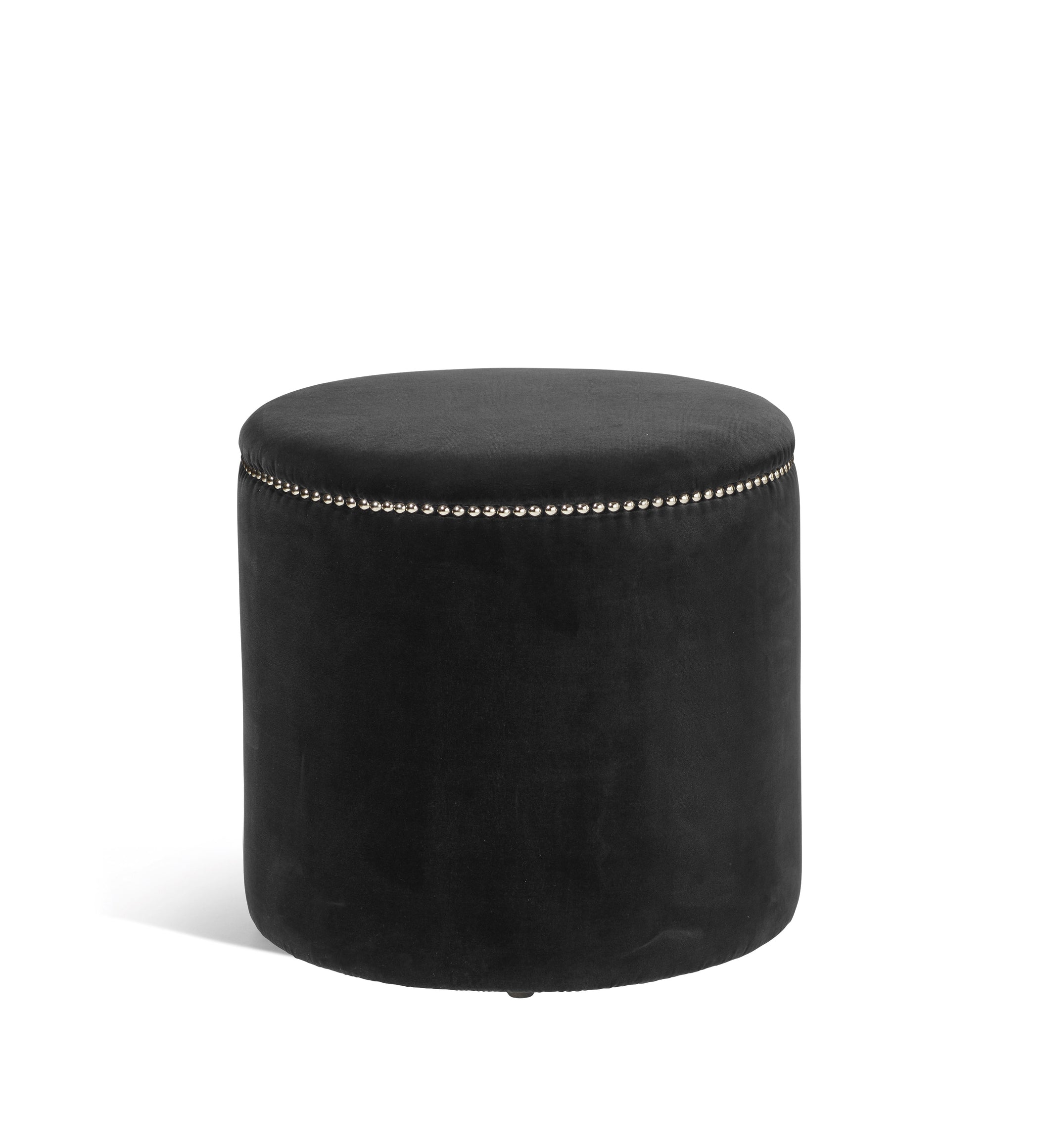 Costellini Velvet Ottoman - Charcoal