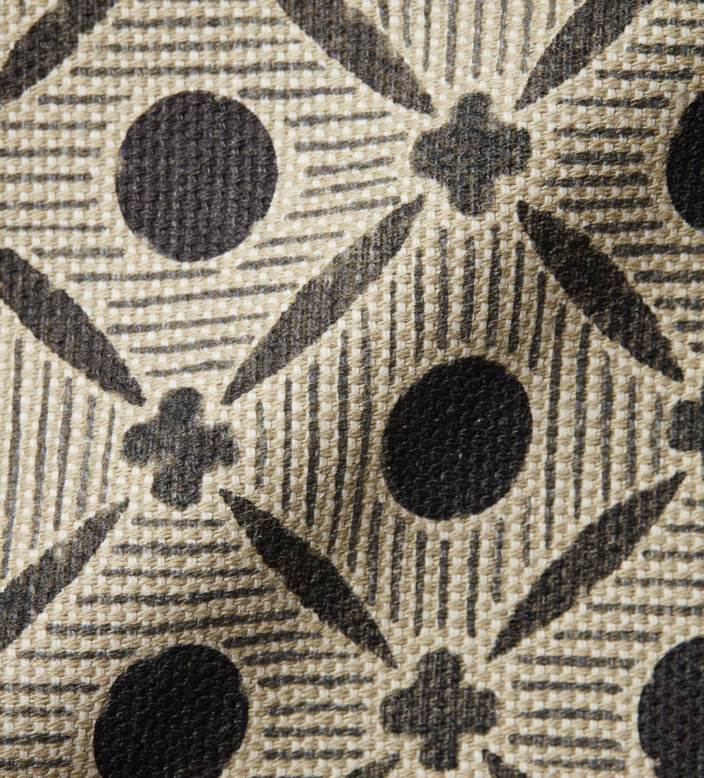 Print Nostell Linen Cotton Fabric Swatch - Charcoal