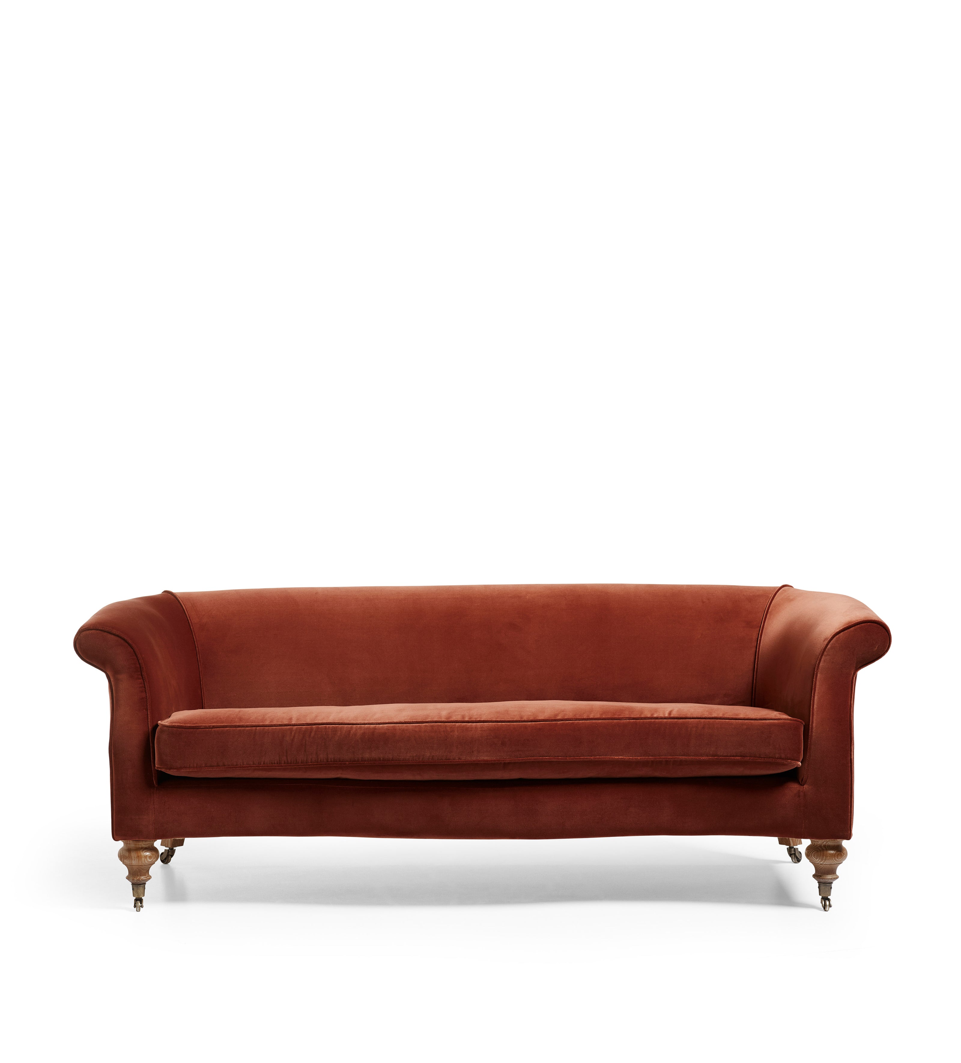 Cresswell Velvet 3-Seater Sofa - Russet