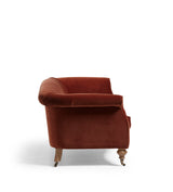 Cresswell Velvet 3-Seater Sofa - Russet