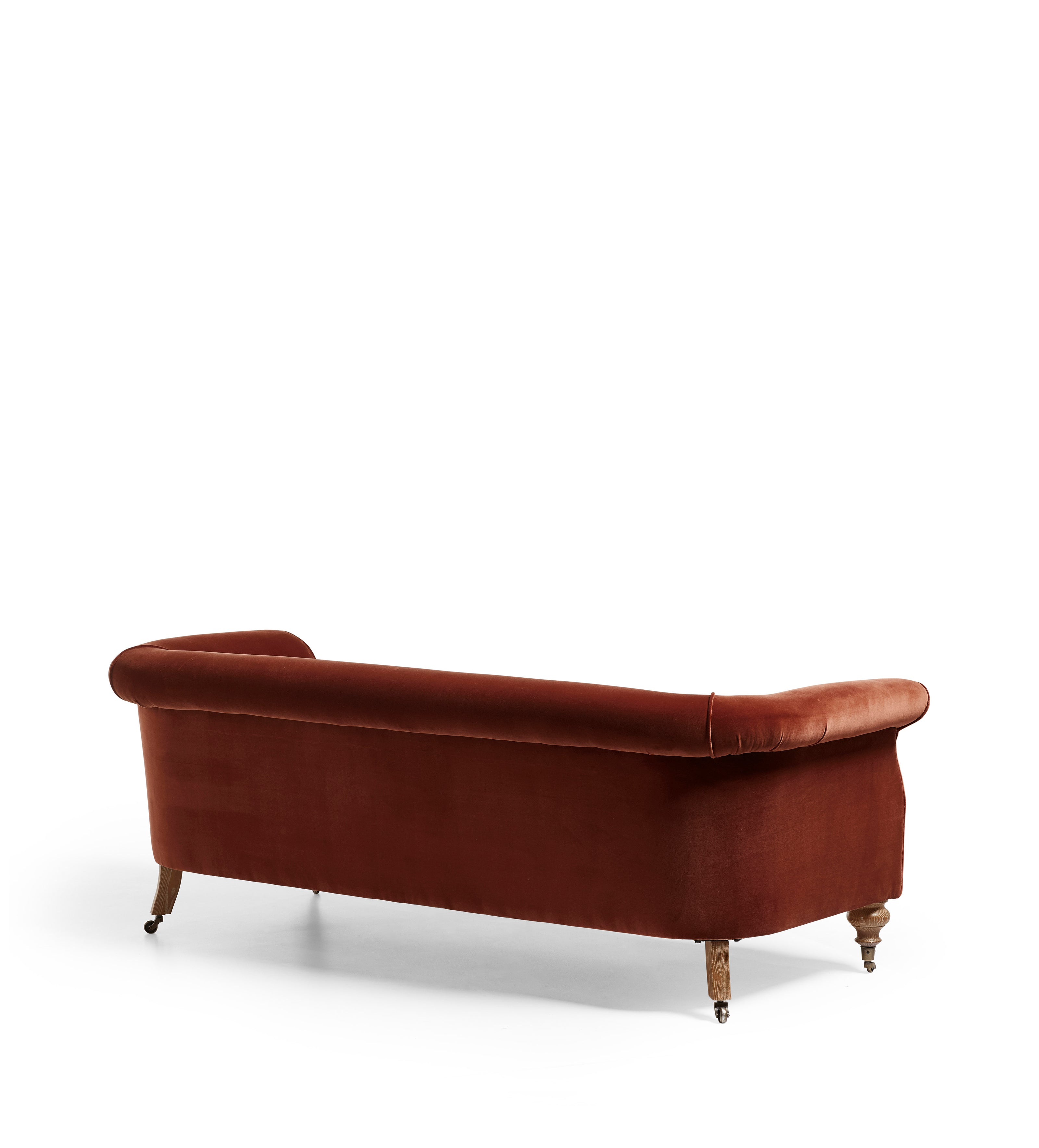 Cresswell Velvet 3-Seater Sofa - Russet