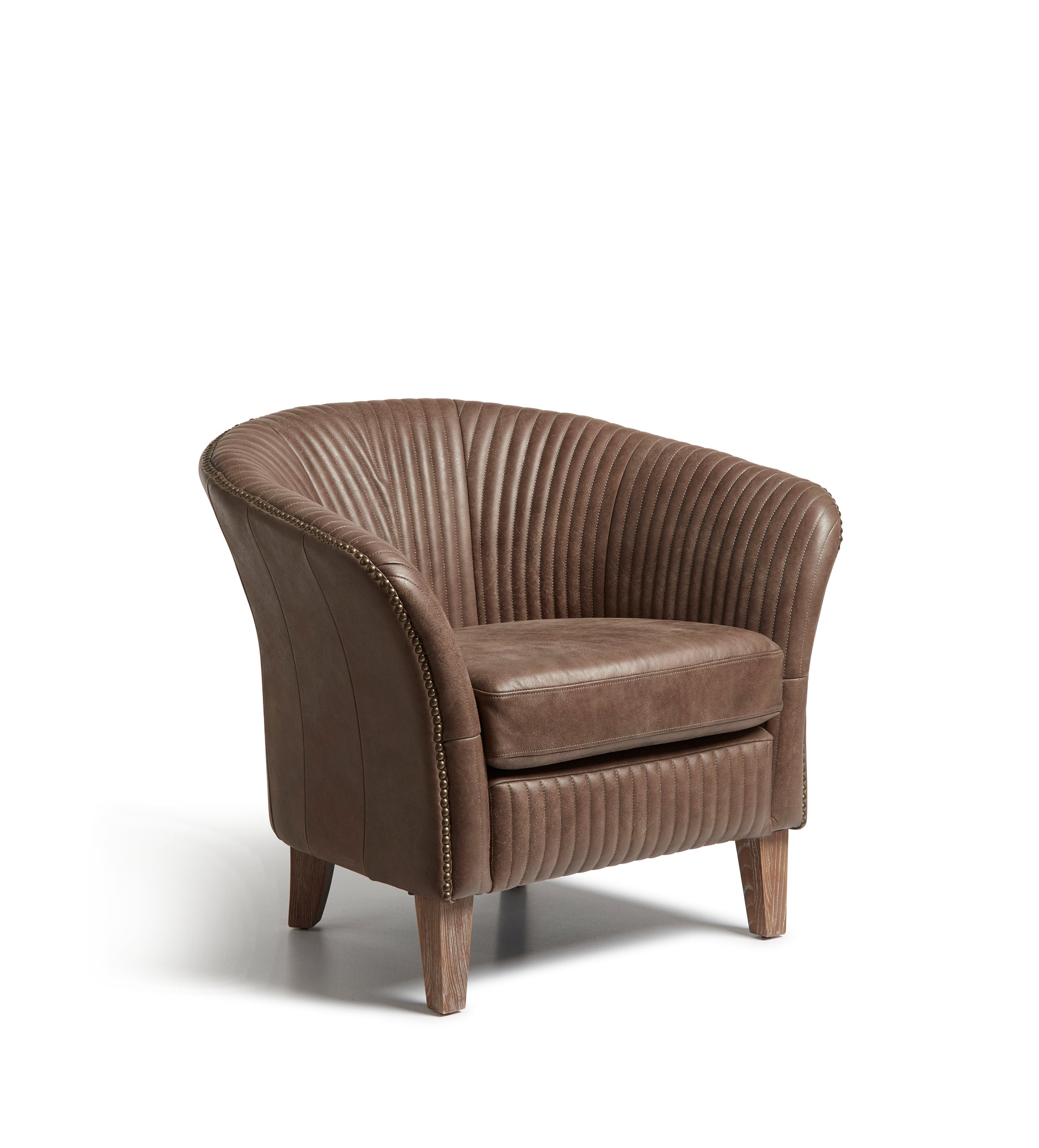 Crosby Leather Armchair - Dark Vellum