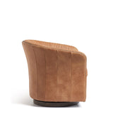 Crosby Leather Swivel Armchair - Hazelnut Brown