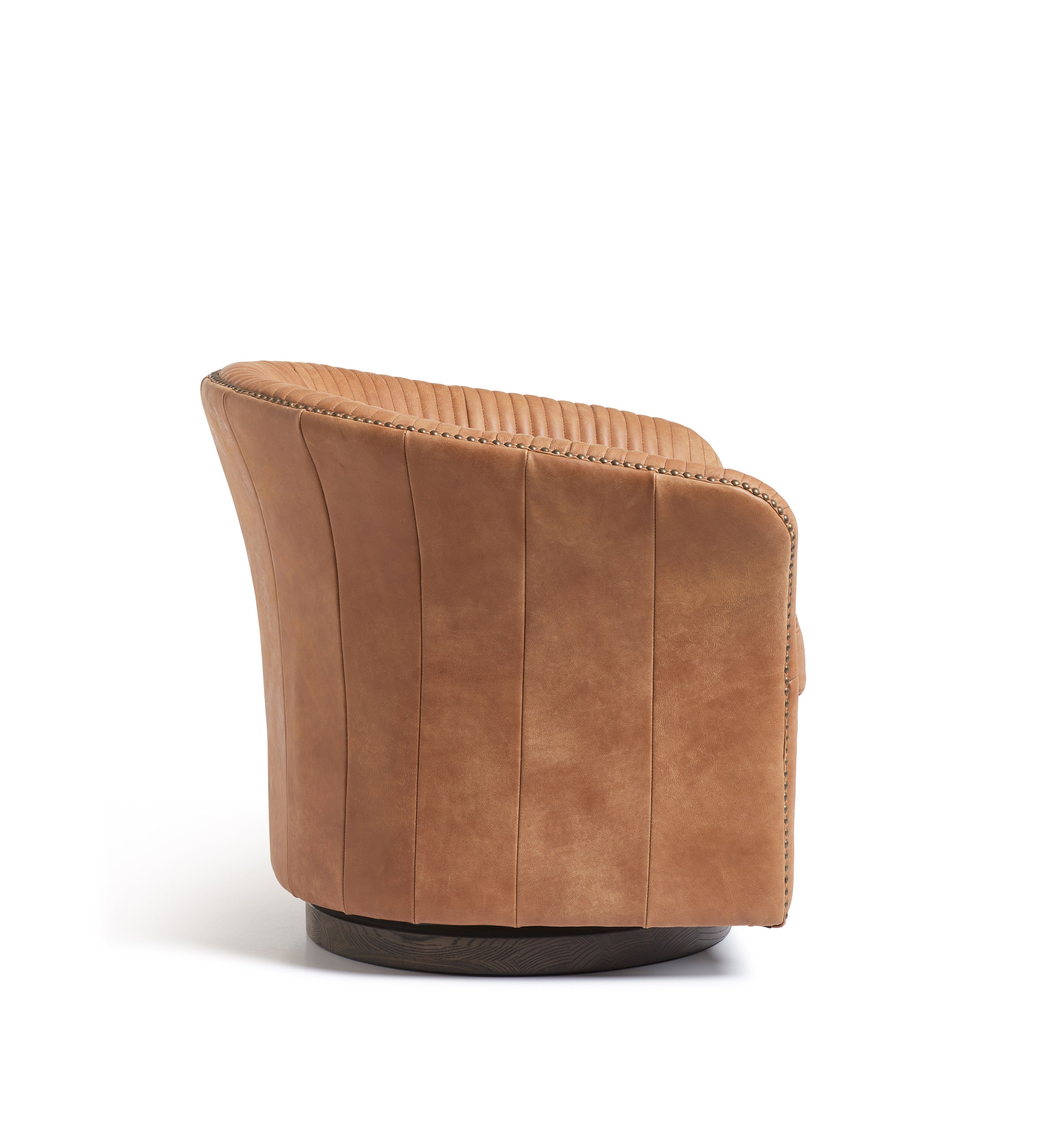 Crosby Leather Swivel Armchair - Hazelnut Brown