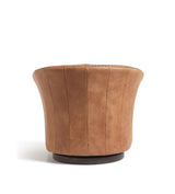 Crosby Leather Swivel Armchair - Hazelnut Brown