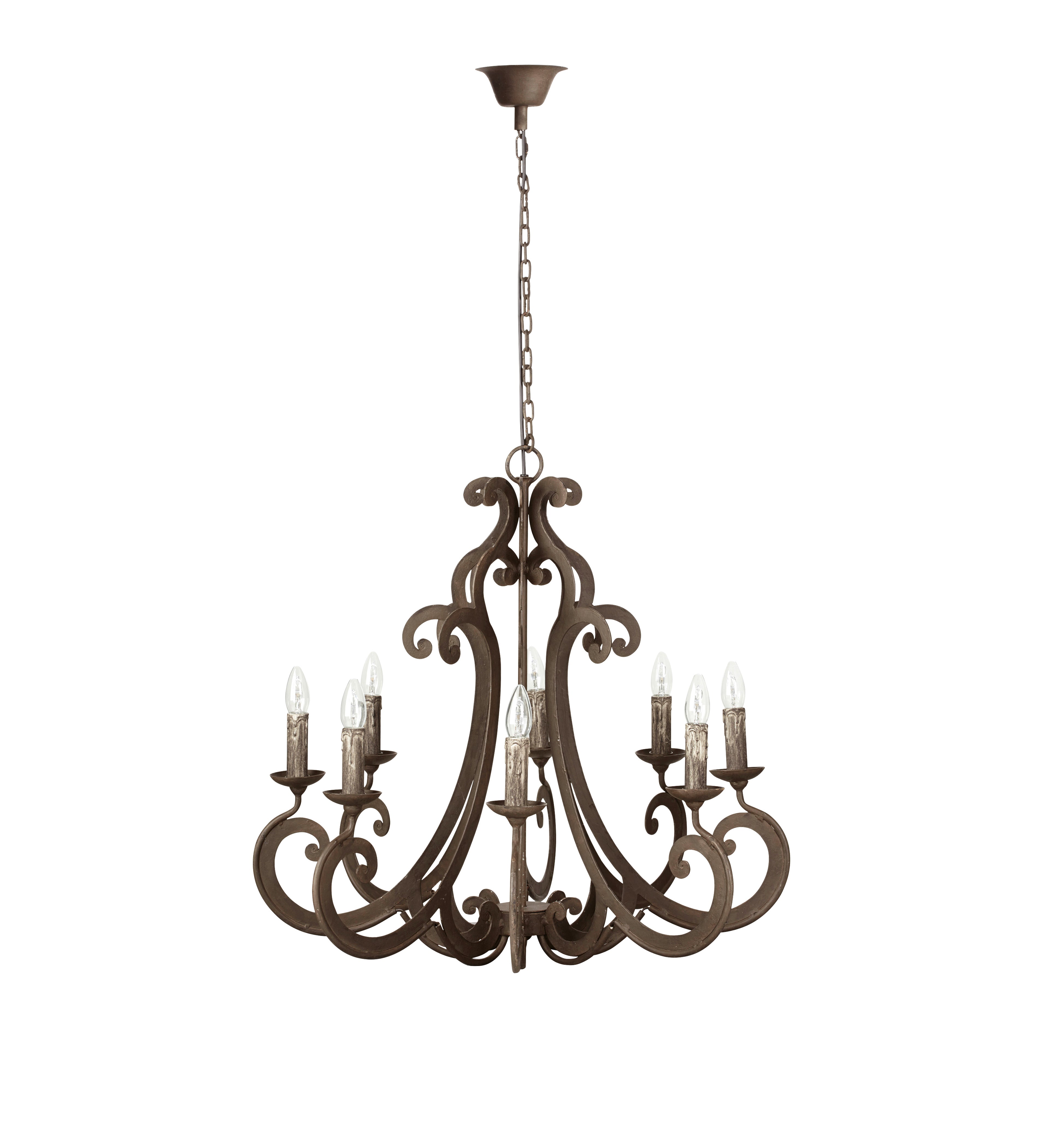 Curlicue Chandelier - Antique Grey | OKA