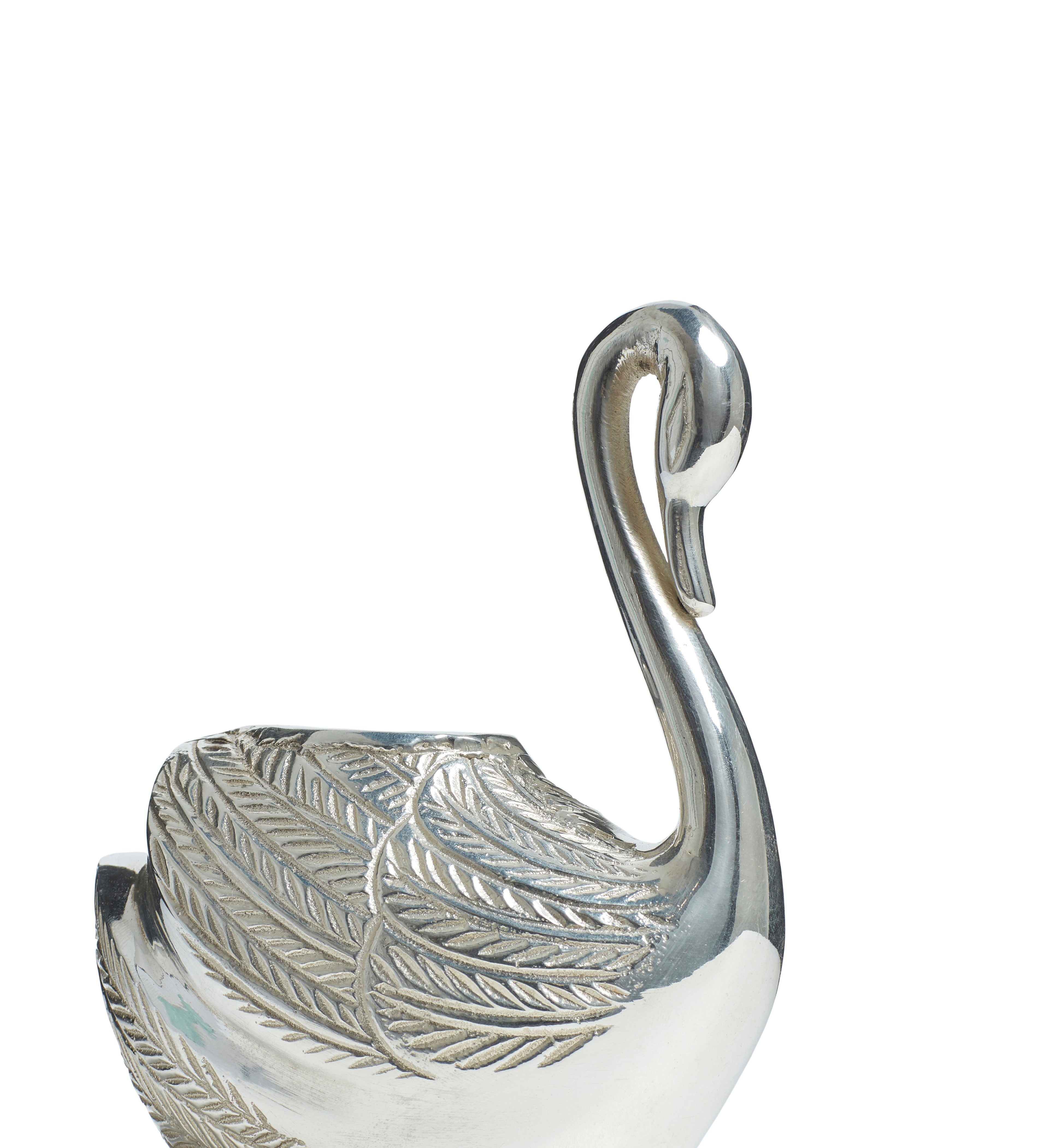 Cygne Candle Holders Pair - Silver | OKA