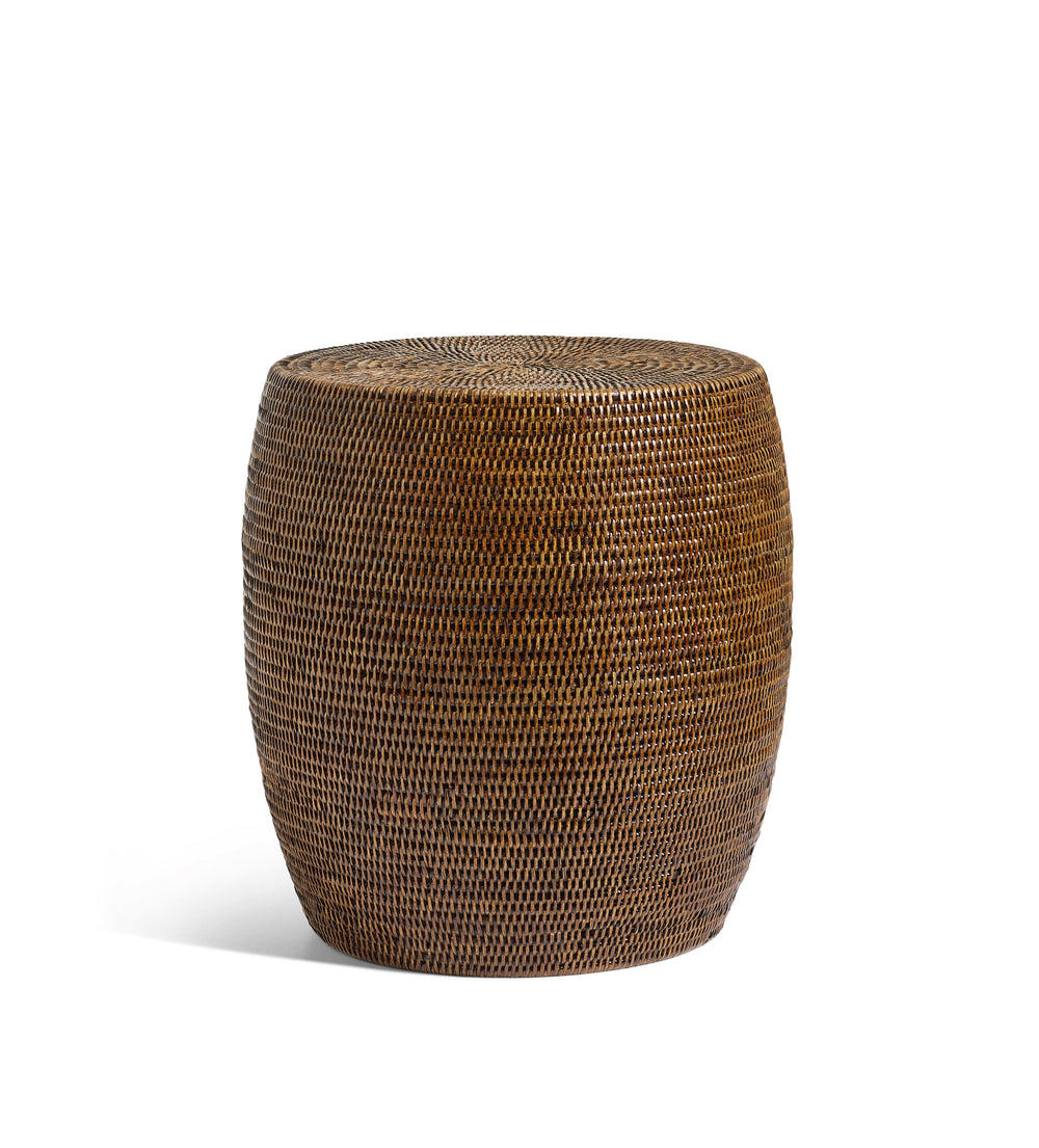 Damu Rattan Stool - Antique Brown