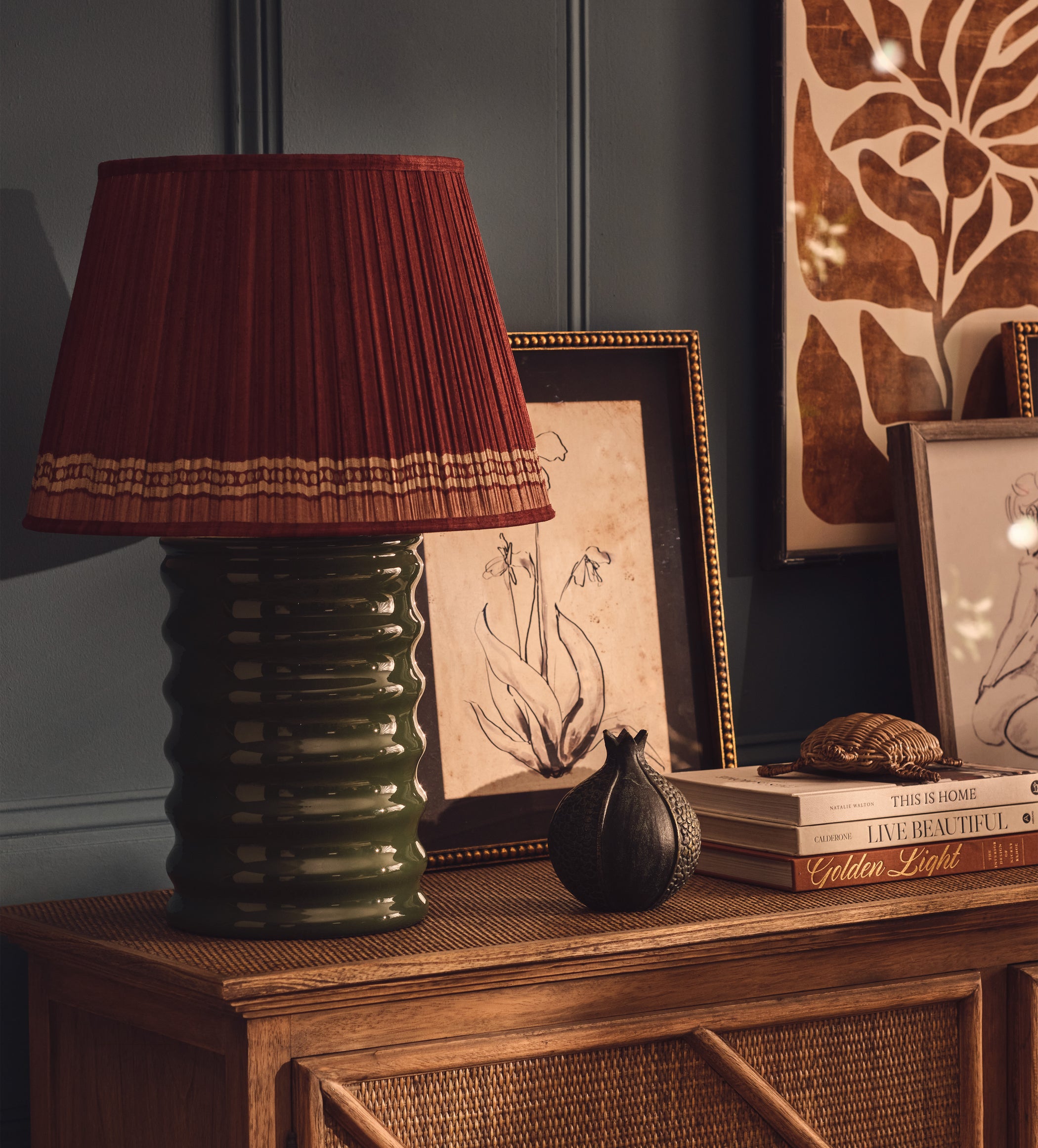 Decorative Pomegranate - Verdigris