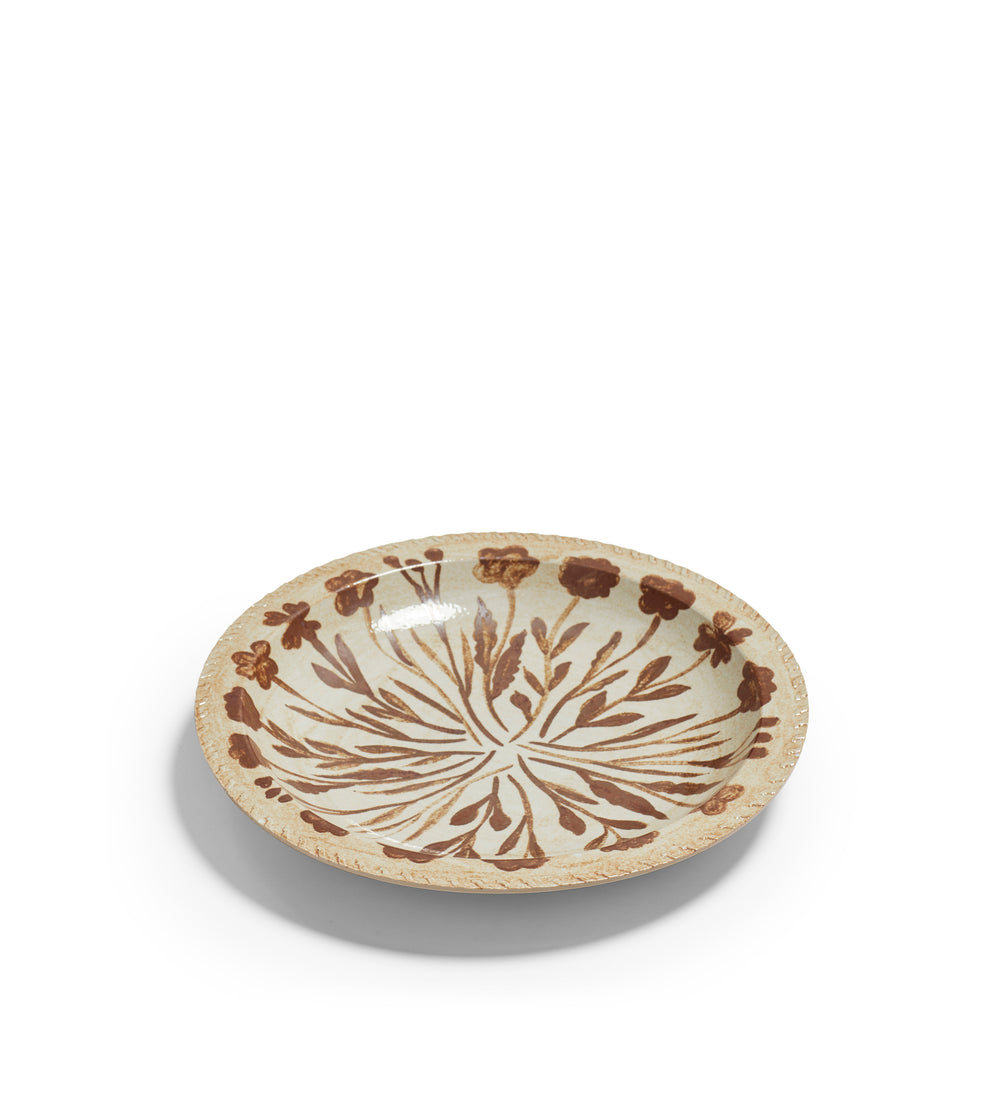 Dela Round Serving Platter - Brown