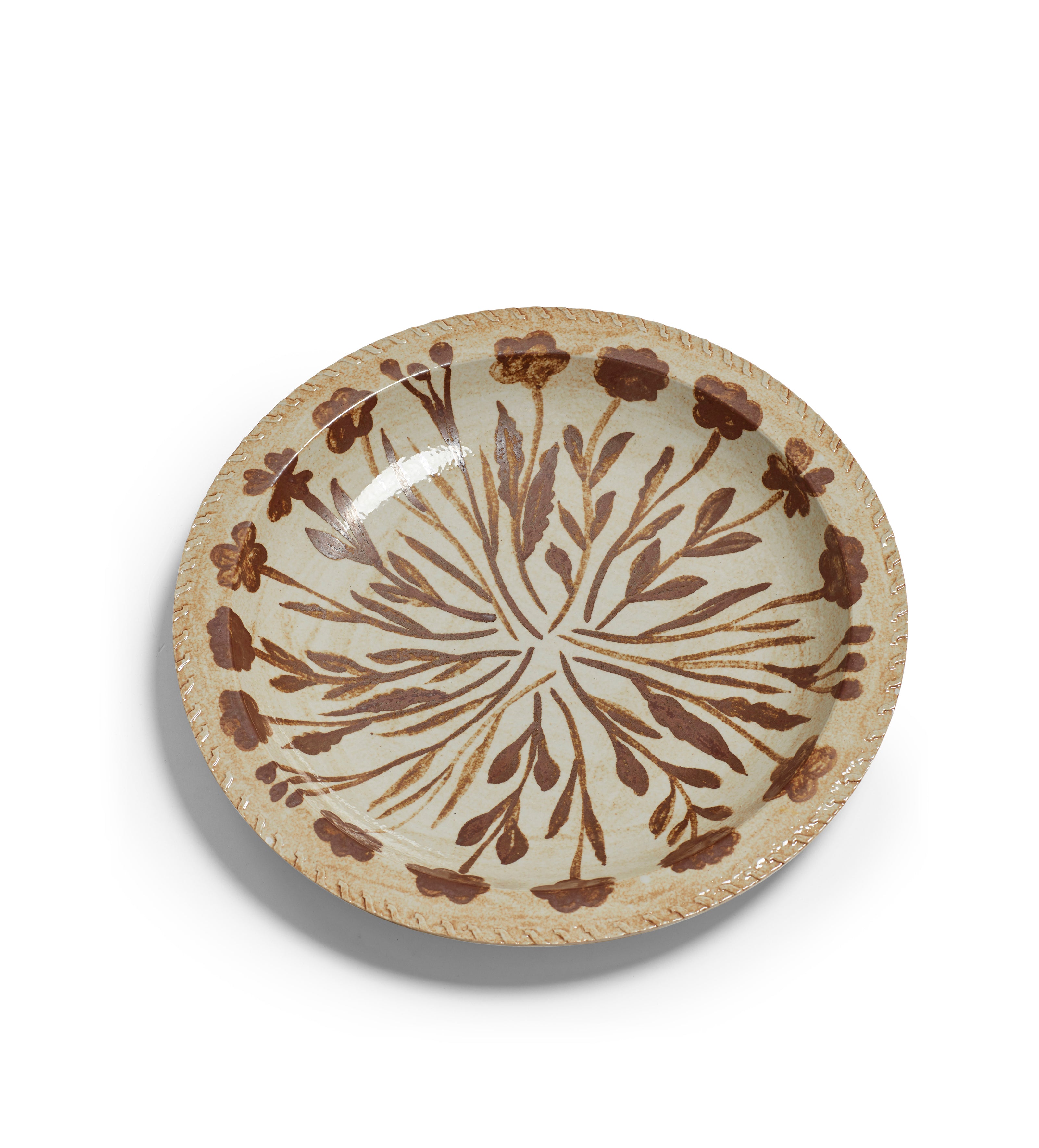 Dela Round Serving Platter - Brown