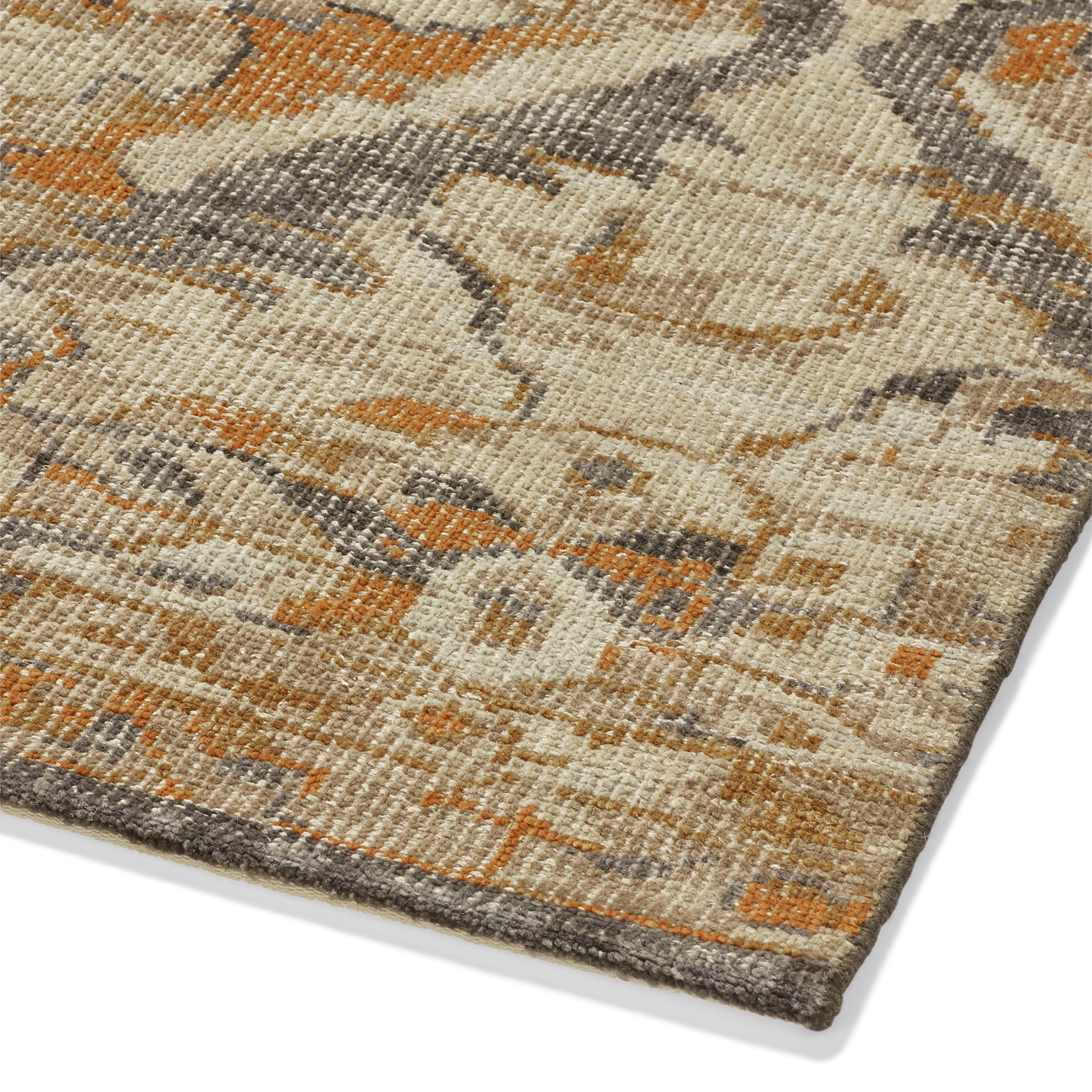 Delara Rug 244x305cm - Dirty Orange/Blue | OKA