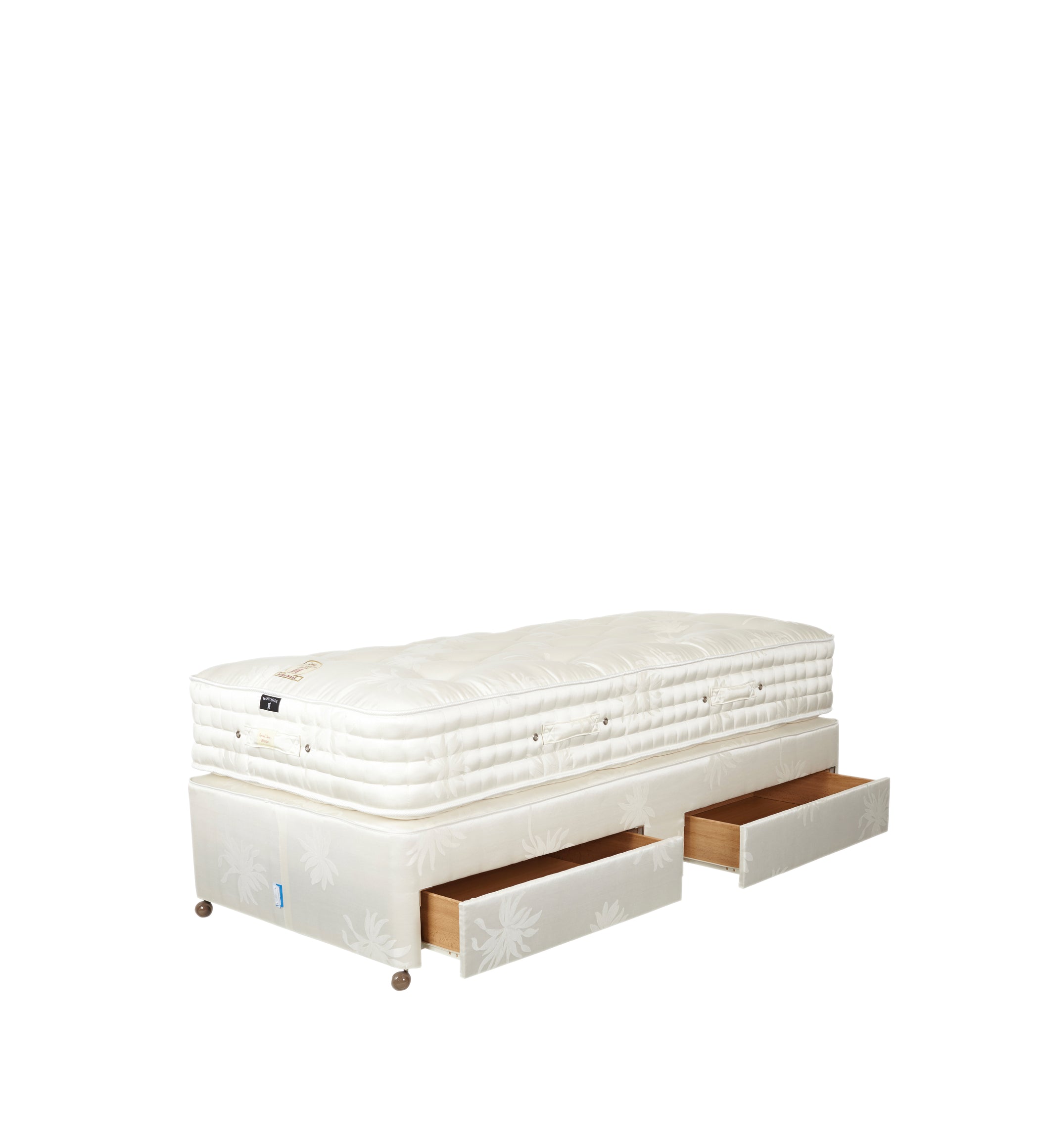 Deluxe Divan Bed Base with Drawers - Single - White
