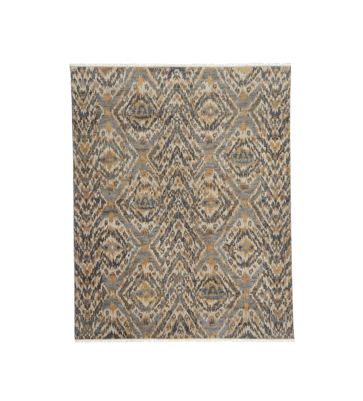 Dendron Rug 244x305cm - Warm Natural Beige/Blue | OKA