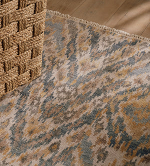 Dendron Rug 244x305cm - Warm Natural Beige/Blue | OKA