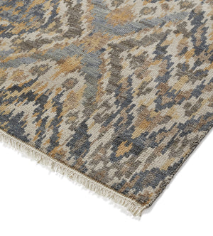 Dendron Rug 244x305cm - Warm Natural Beige/Blue | OKA