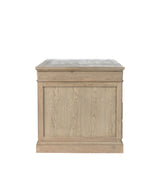 Edward Weathered Oak Desk with Cupboard - Wood