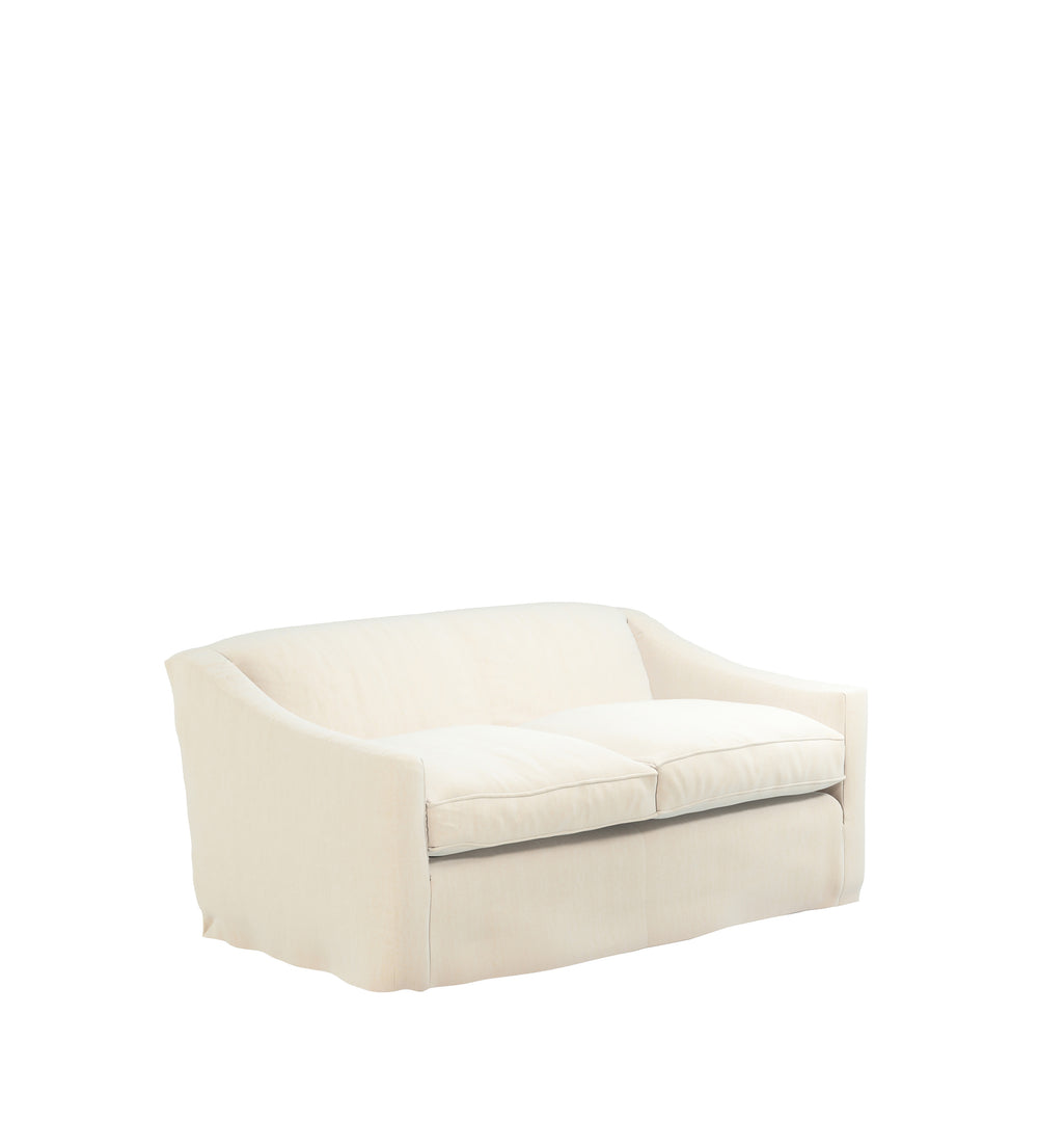 COVER ONLY - Egerton Clever Linen Loose Cover for 2-Seater Sofa - Dyed Oyster