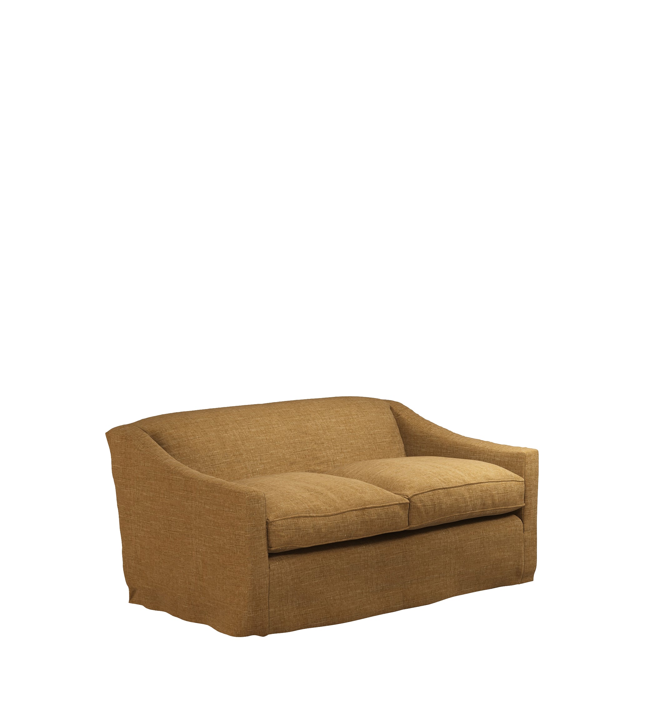 COVER ONLY - Egerton Laundered Linen Loose Cover for 2-Seater Sofa - Ochre