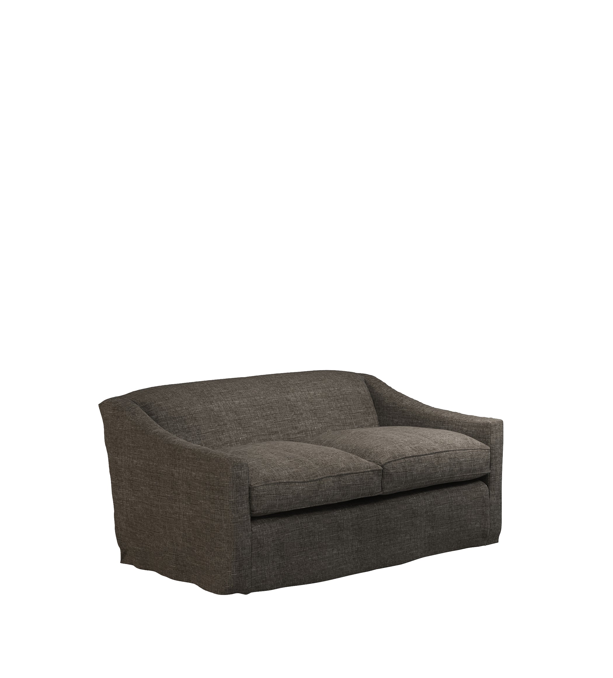 COVER ONLY - Egerton Laundered Linen Loose Cover for 2-Seater Sofa - Warm Grey