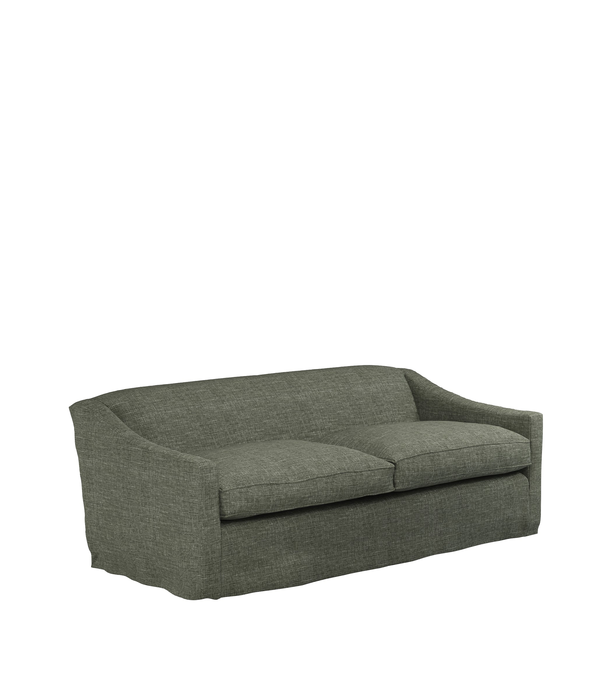 COVER ONLY - Egerton Laundered Linen Loose Cover for 3-Seater Sofa - Dune Green