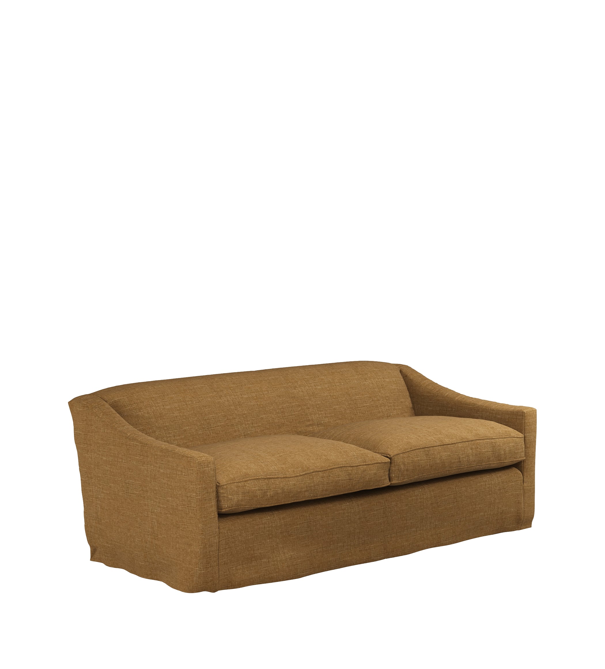 COVER ONLY - Egerton Laundered Linen Loose Cover for 3-Seater Sofa - Ochre