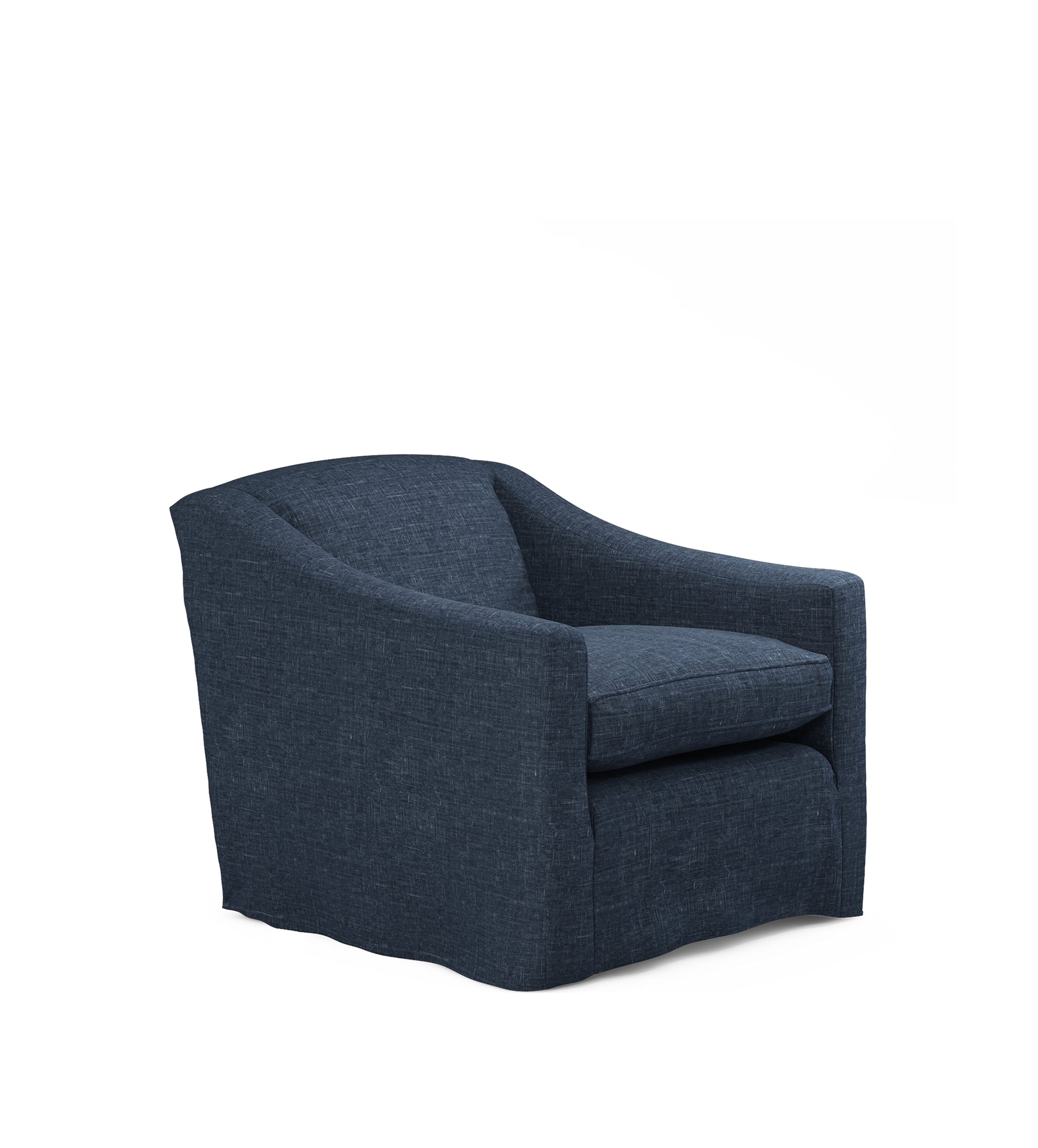 COVER ONLY - Egerton Laundered Linen Loose Cover for Armchair - Midnight Blue