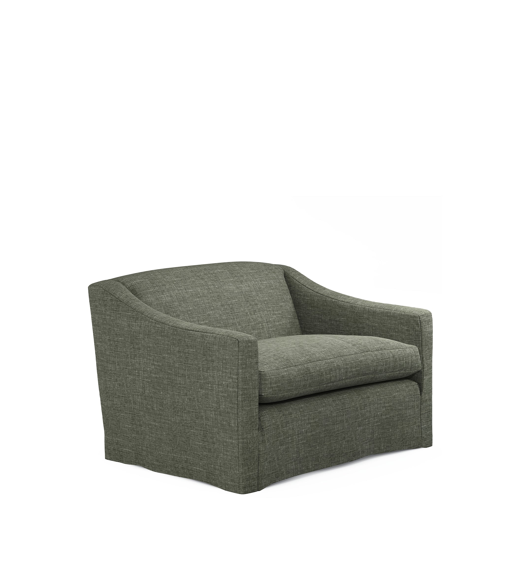COVER ONLY - Egerton Laundered Linen Loose Cover for Loveseat - Dune Green