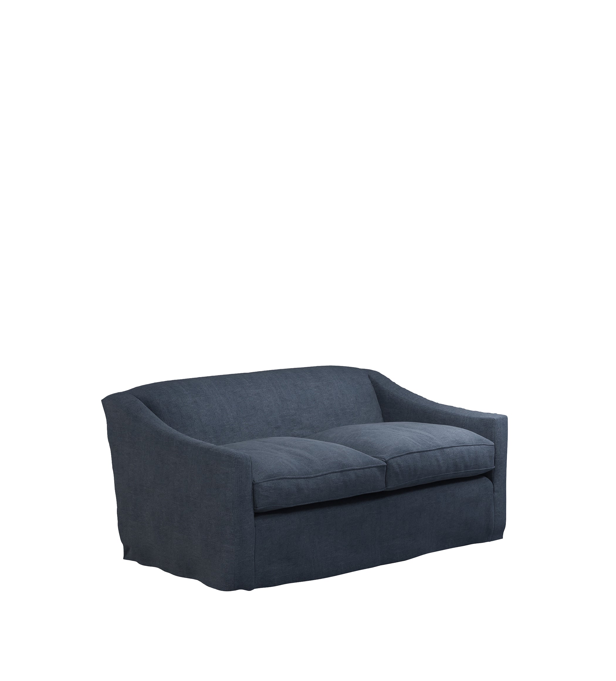 COVER ONLY - Egerton Stonewash Linen Loose Cover for 2-Seater Sofa - Petrol