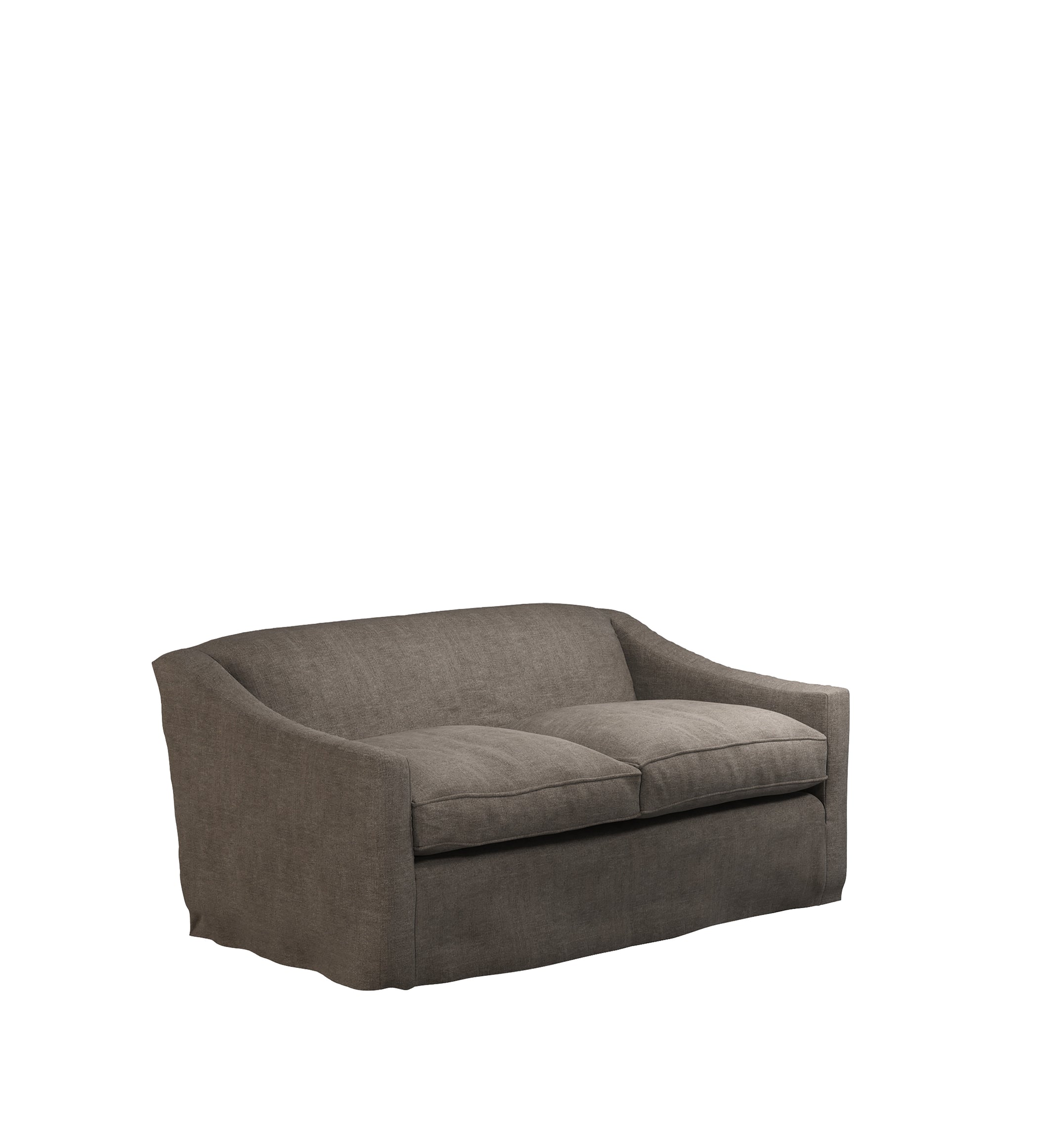 COVER ONLY - Egerton Stonewash Linen Loose Cover for 2-Seater Sofa - Walnut