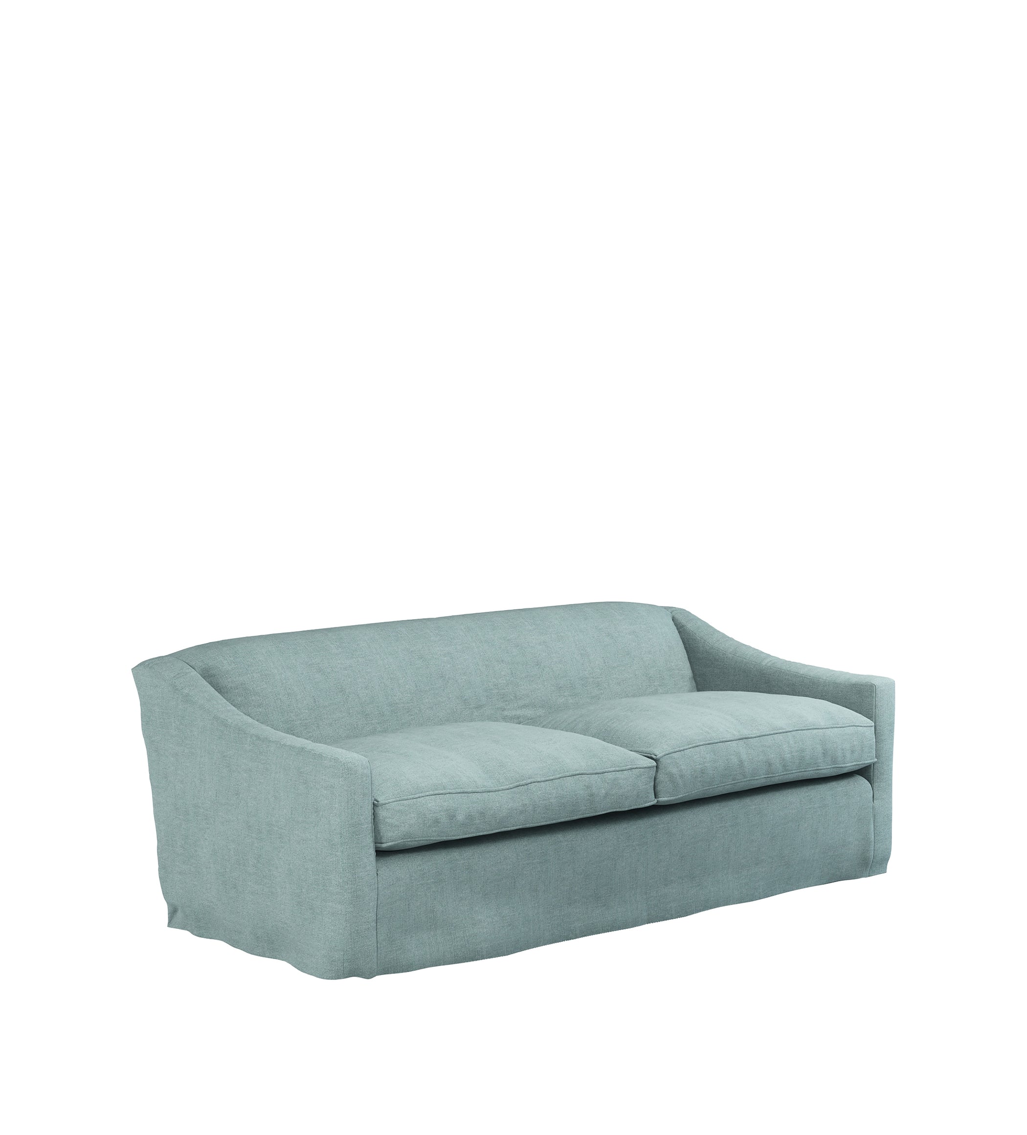 COVER ONLY - Egerton Stonewash Linen Loose Cover for 3-Seater Sofa - Aqua