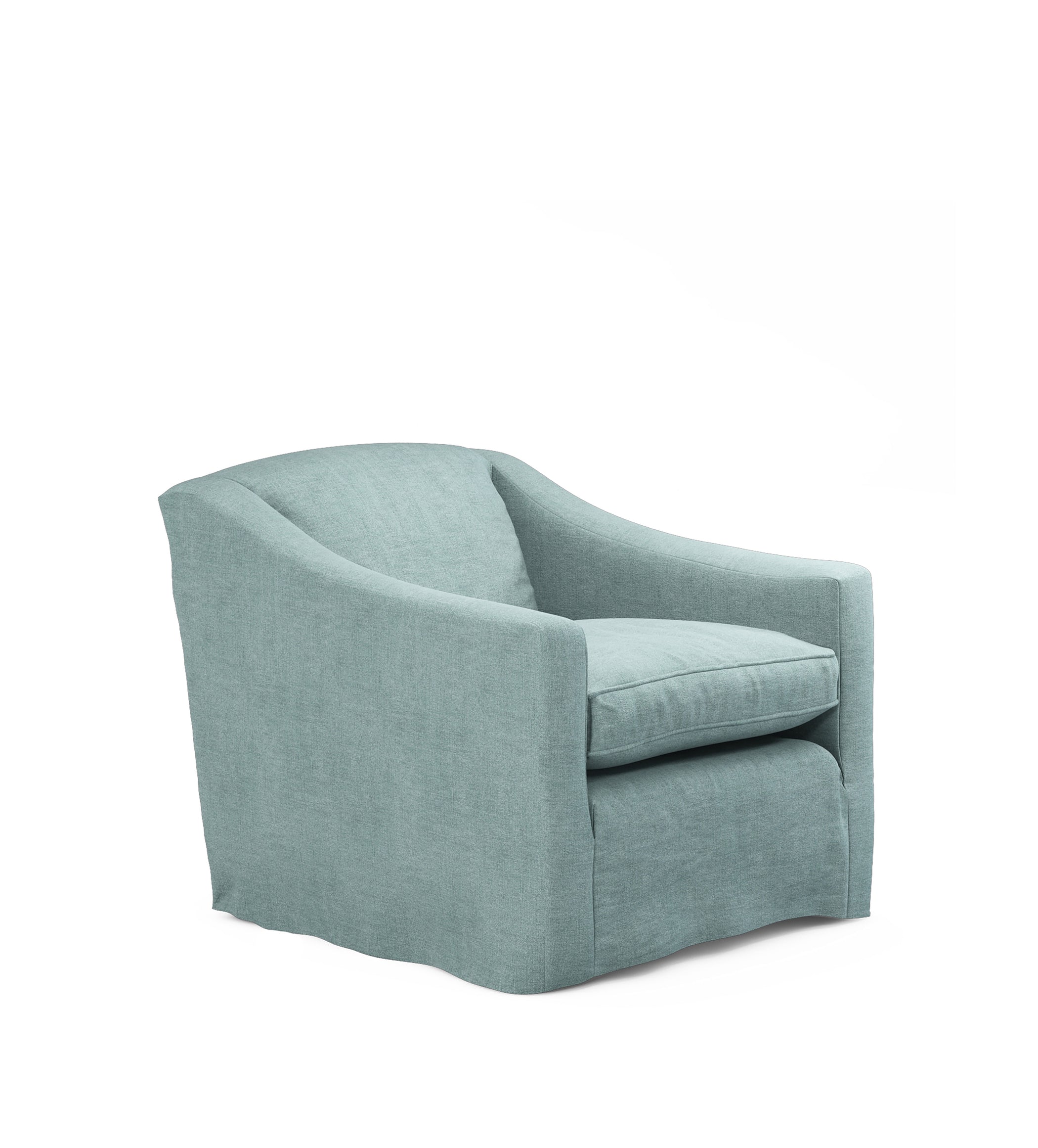 COVER ONLY - Egerton Stonewash Linen Loose Cover for Armchair - Aqua