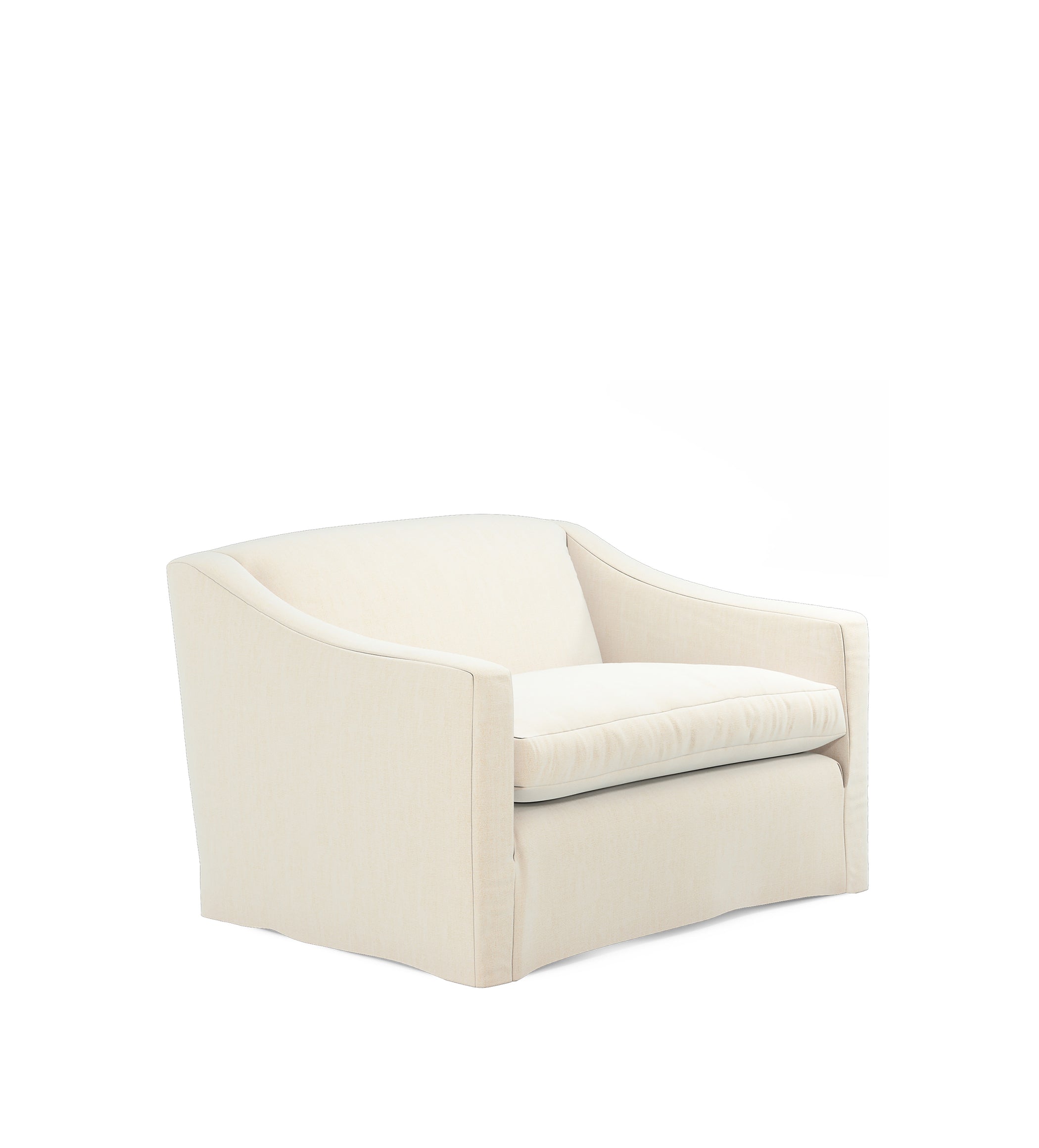 COVER ONLY - Egerton Stonewash Linen Loose Cover for Loveseat - Dyed Oyster