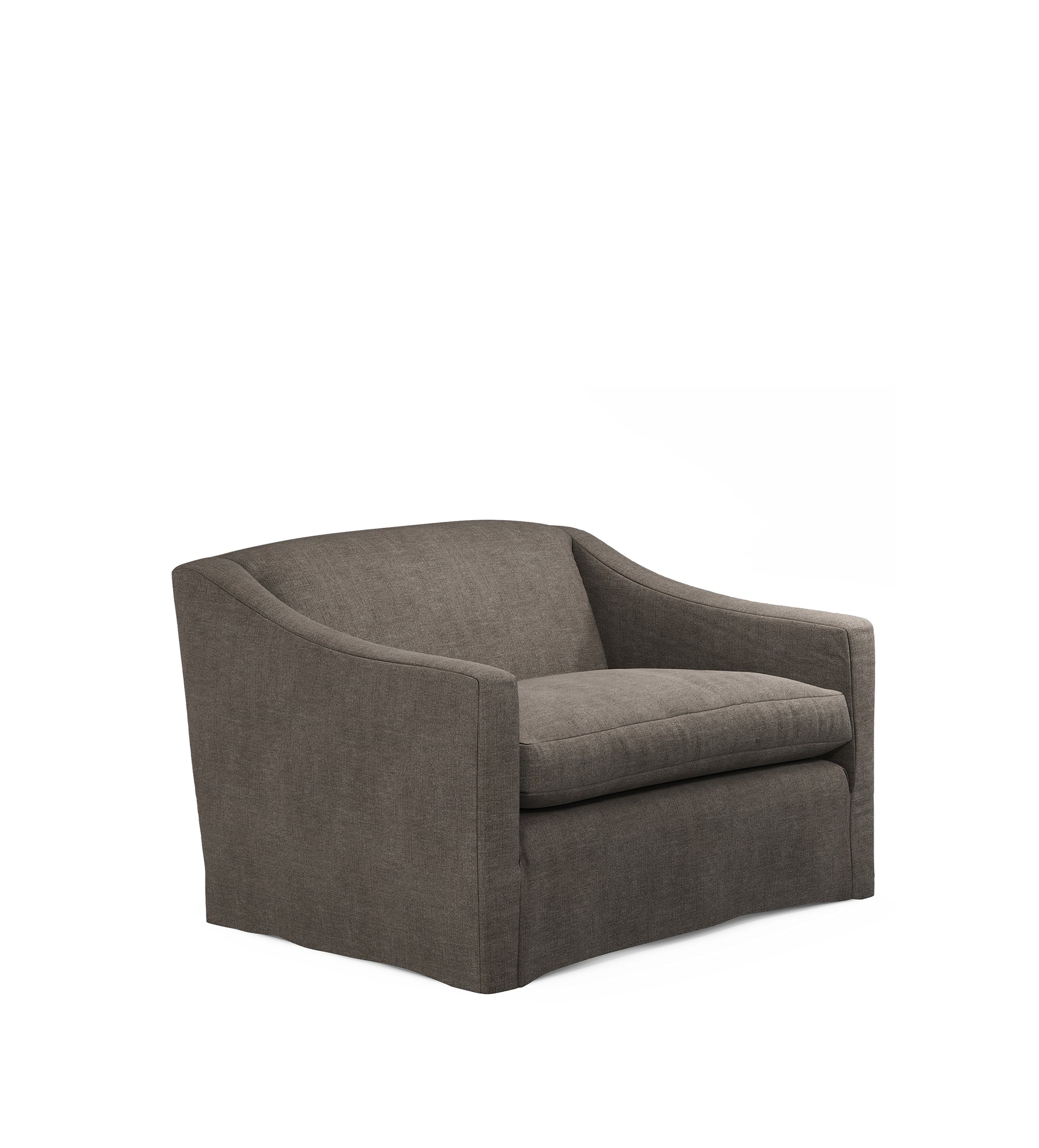 COVER ONLY - Egerton Stonewash Linen Loose Cover for Loveseat - Walnut