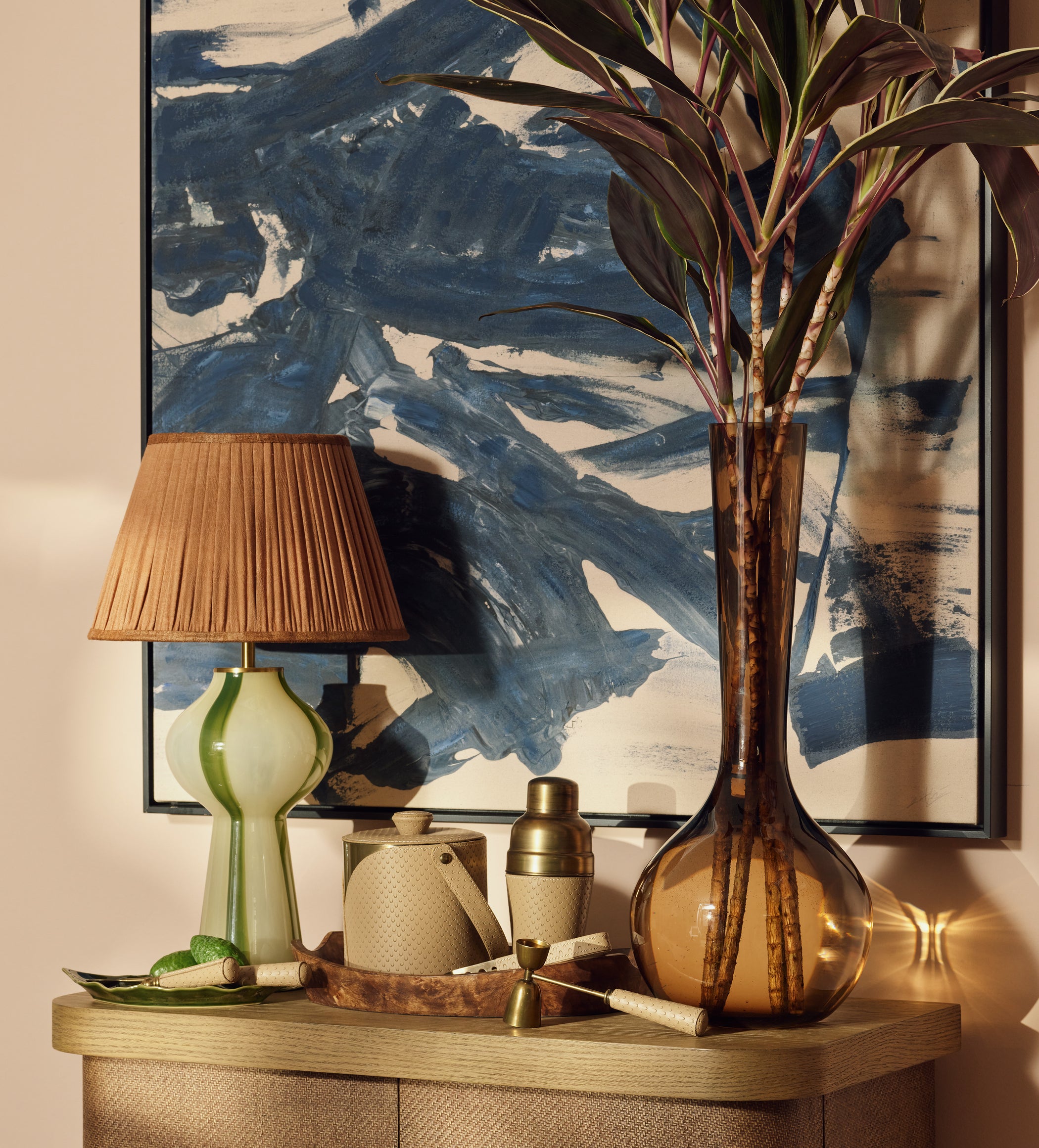 Eleanor Glass Table Lamp Base - Green