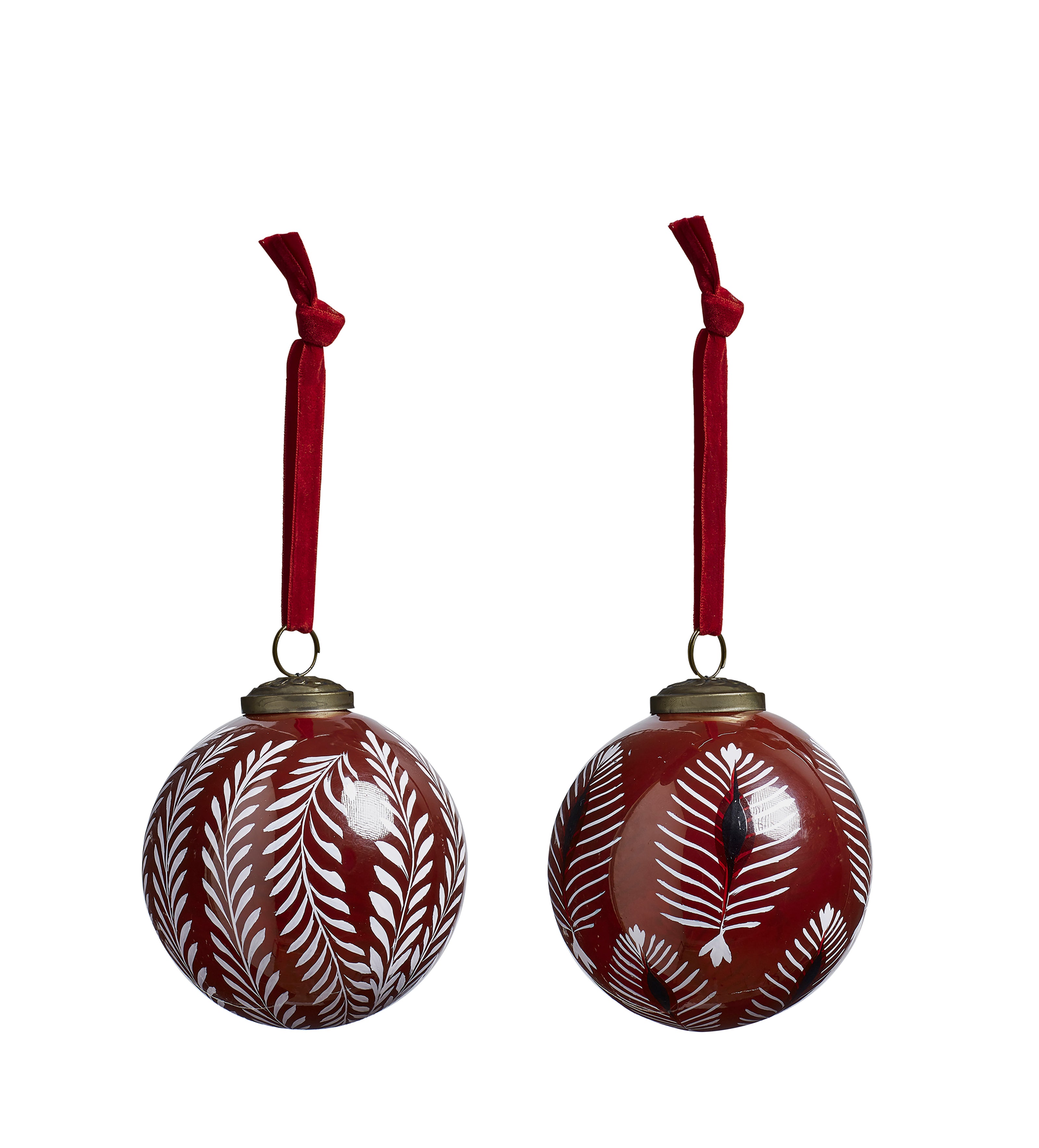 Elemeri/Ocellus Glass Baubles Pair - Rioja