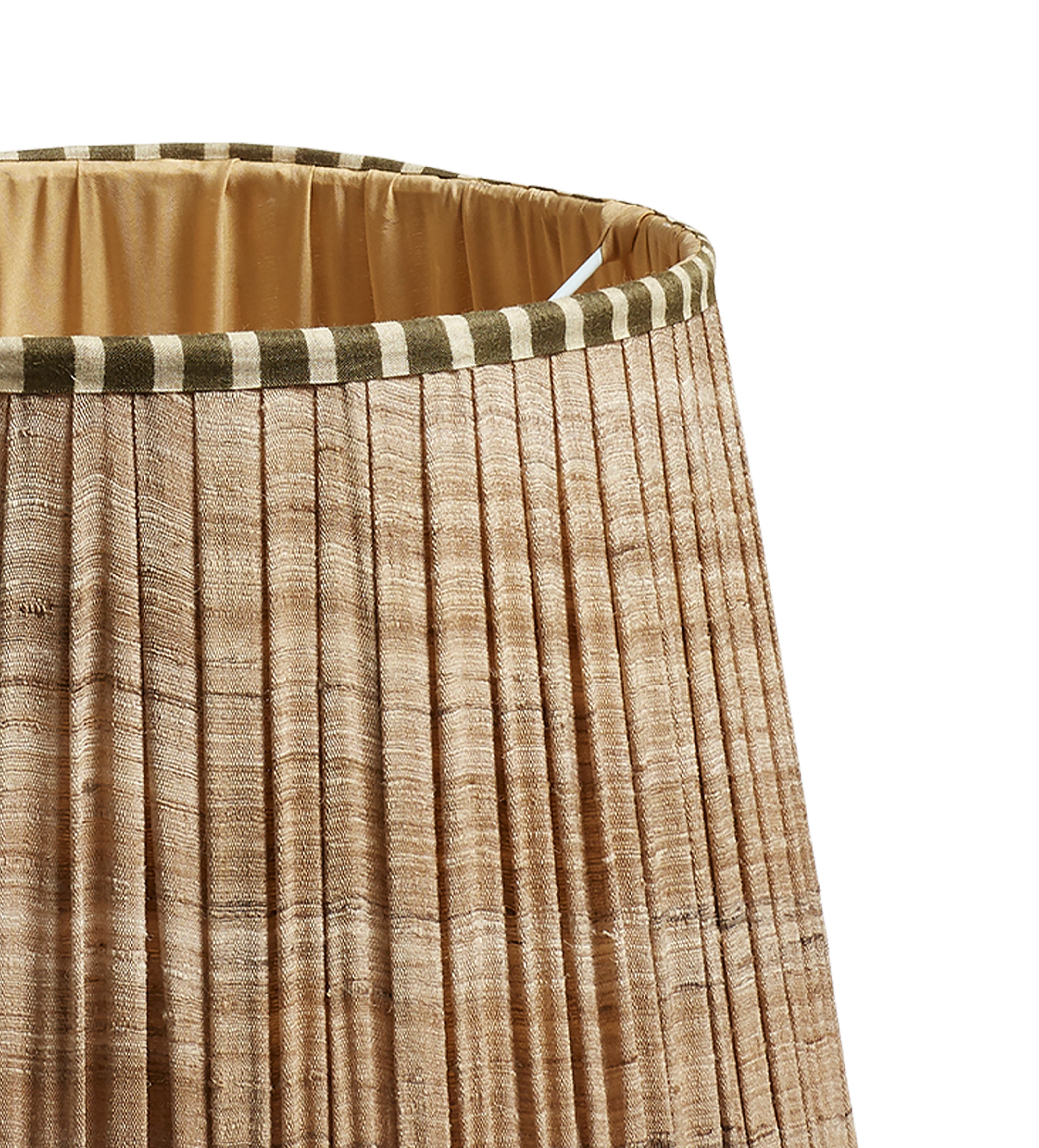 Elgin Pleated Silk Lampshade 35cm - Green/Natural
